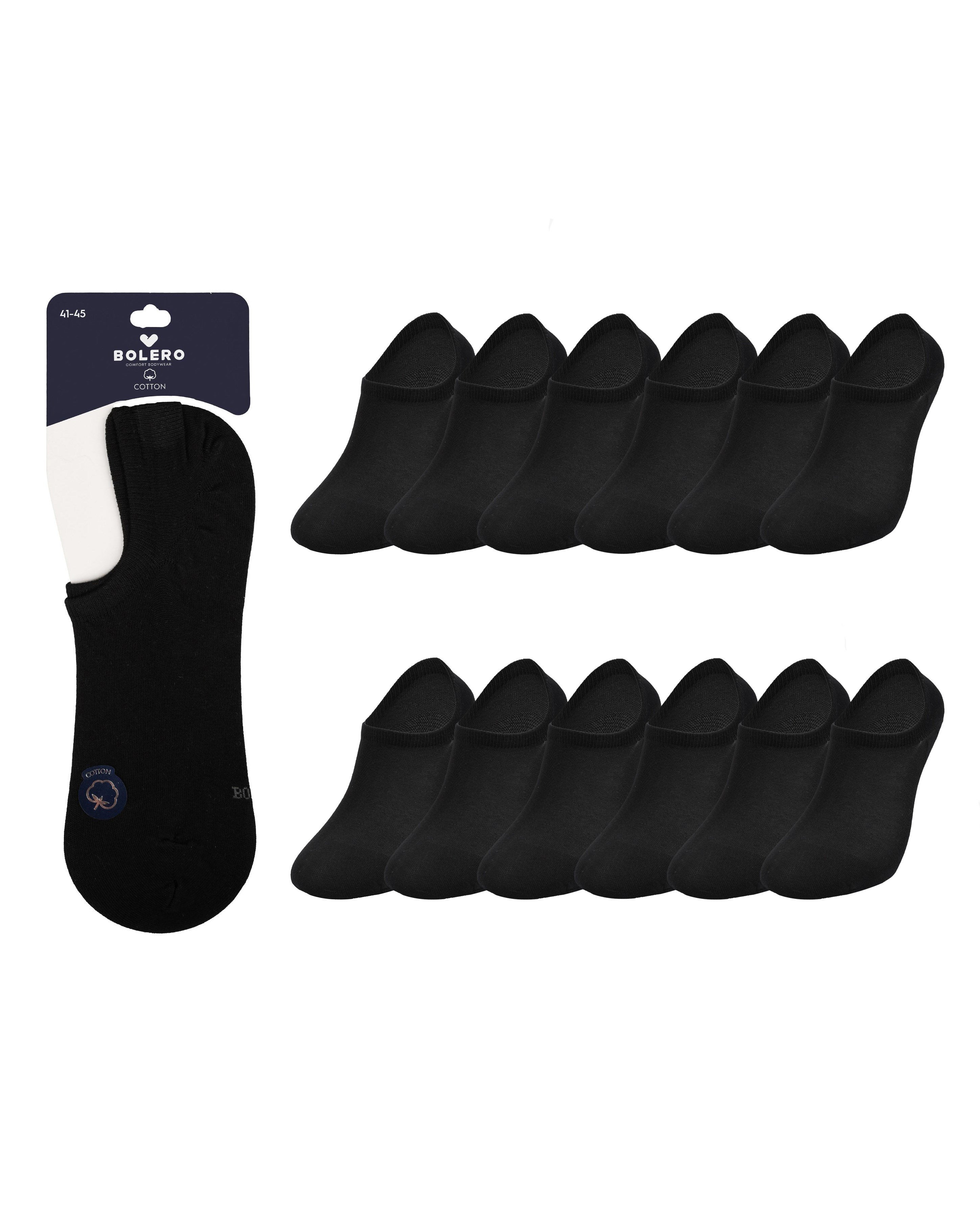 Unisex Premium Dikişsiz Görünmez 12li Çorap Siyah