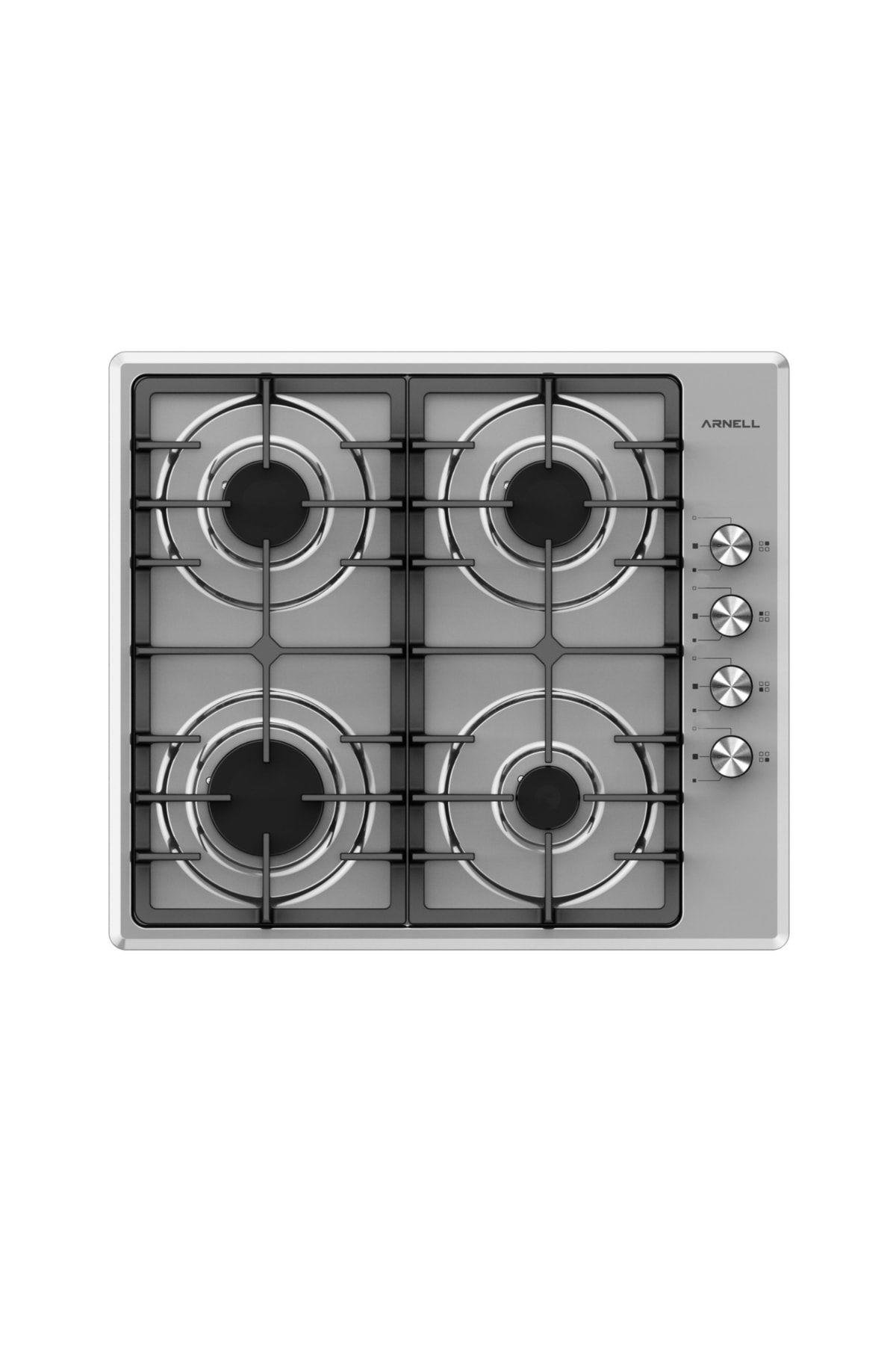 Ar 630 Gaz Emniyetli Döküm Izgaralı Inox Tüplü Ankastre(GÖMME) Ocak