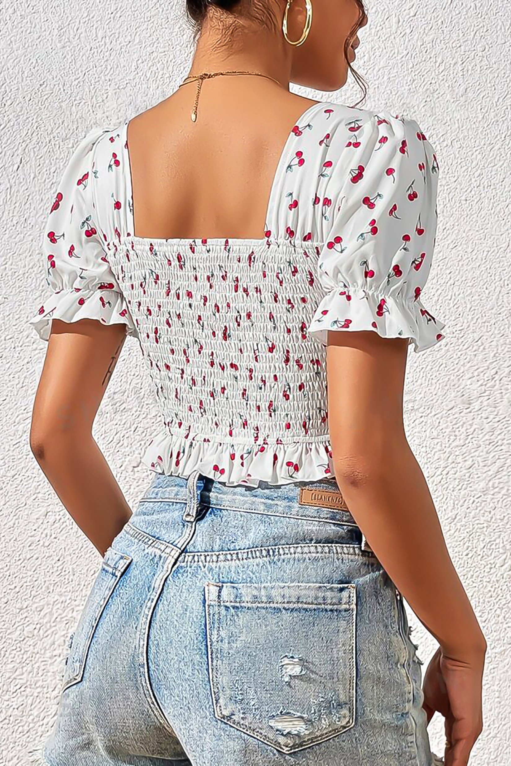 Bella Notte Beyaz Kiraz Fırtınası Crop B-5505