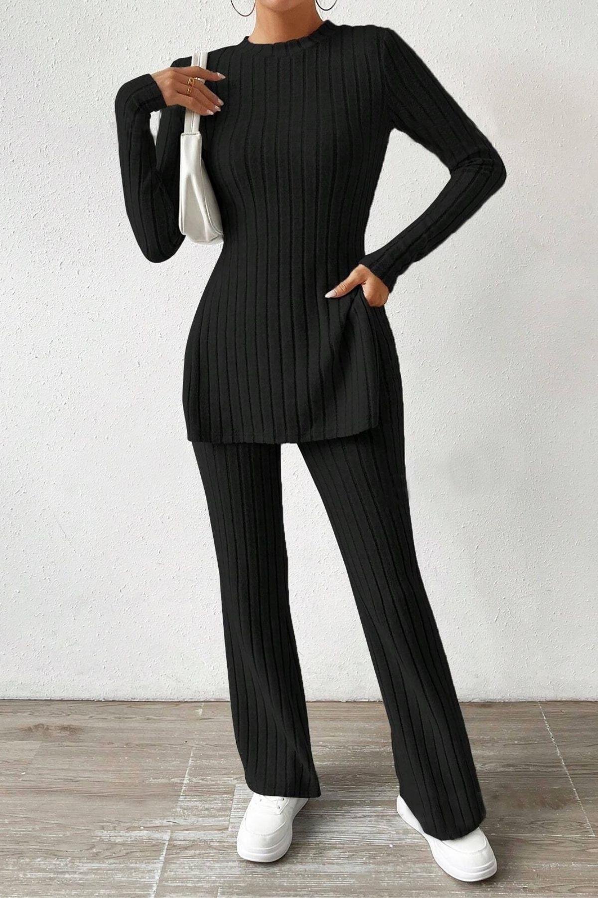 Bella Notte Siyah Pamuklu Kışın Gözdesi Pijama Takımı 7059