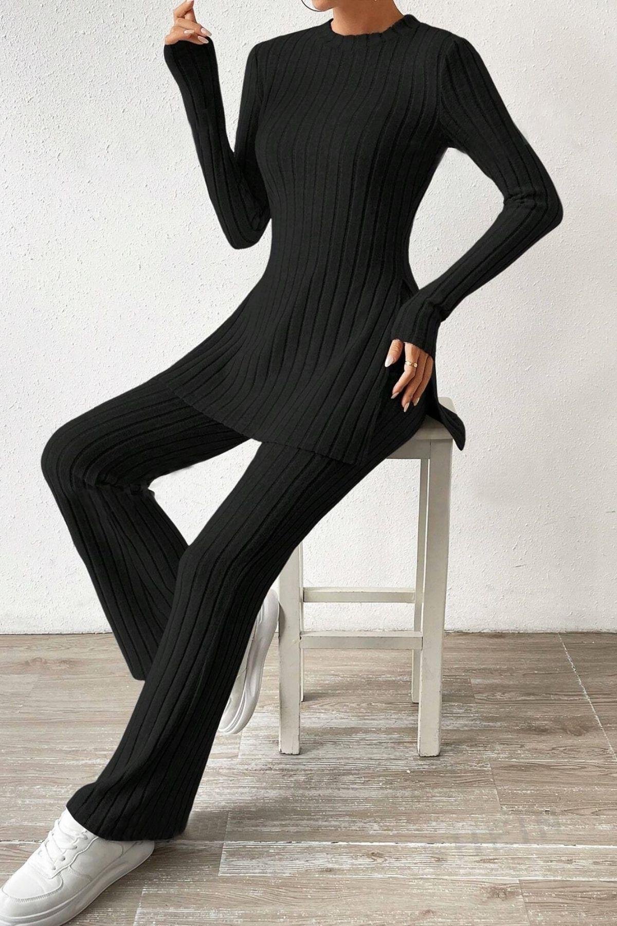 Bella Notte Siyah Pamuklu Kışın Gözdesi Pijama Takımı 7059
