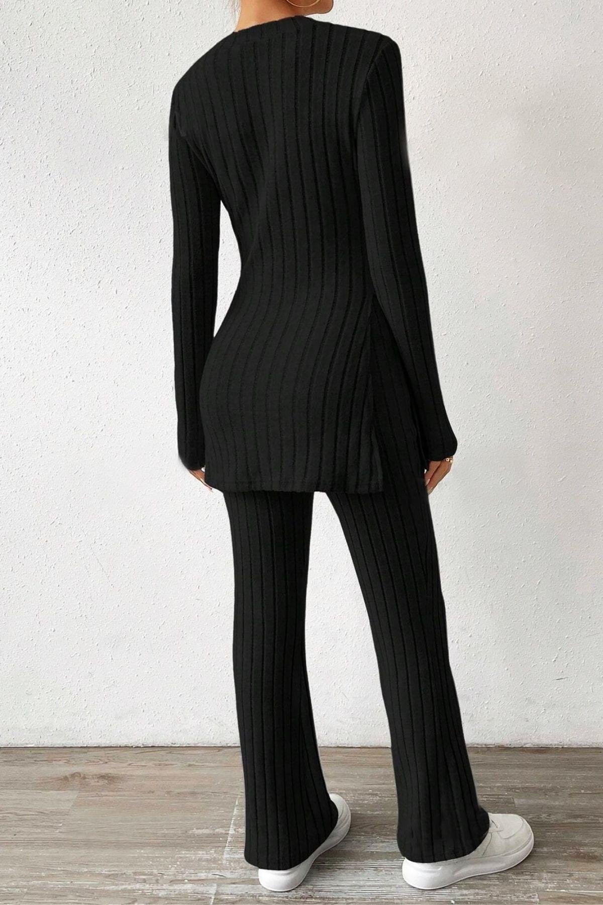 Bella Notte Siyah Pamuklu Kışın Gözdesi Pijama Takımı 7059