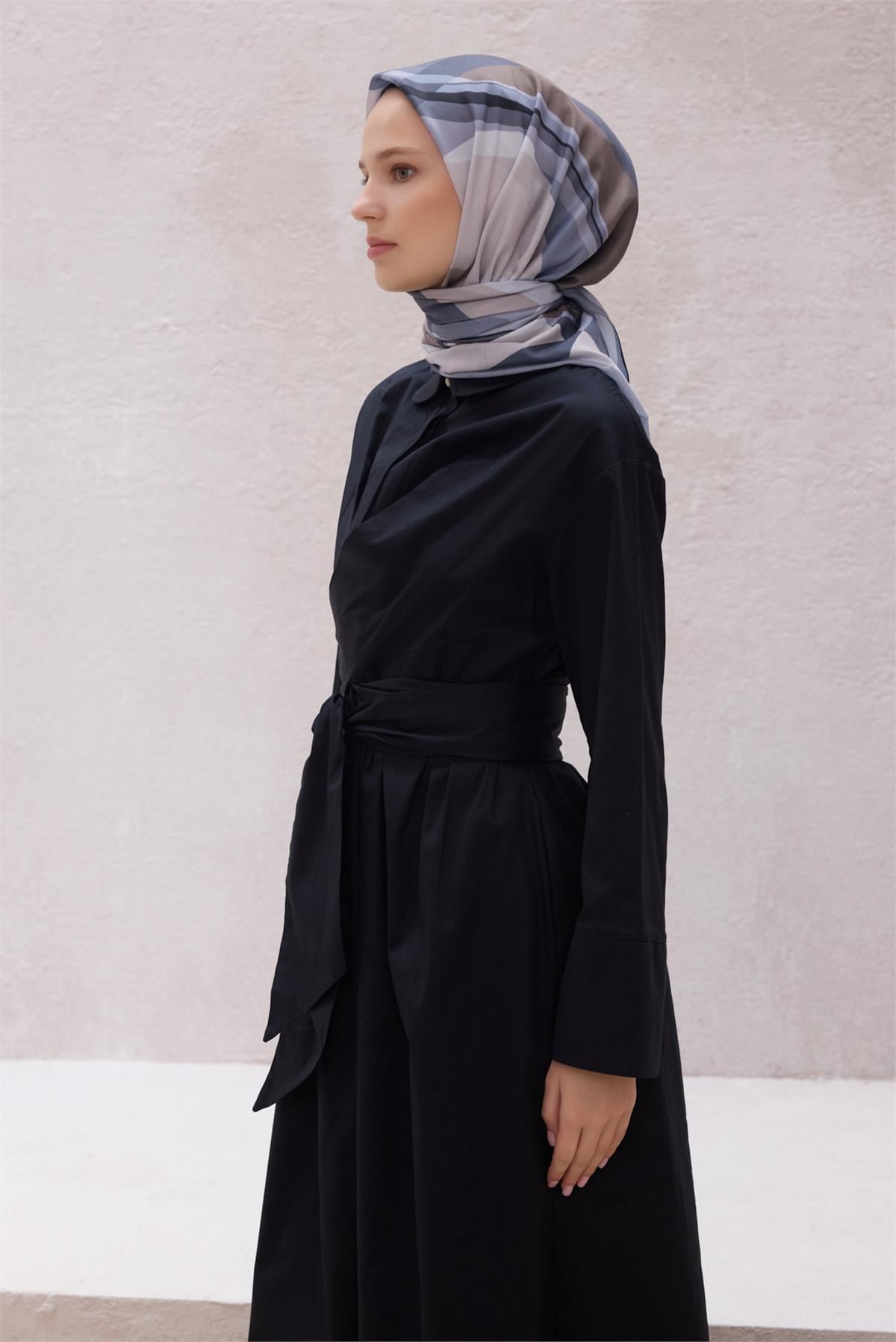{URUNSEO_TITLE} | BELLI | POLYESTER EŞARP | BELLİ GEOMETRİK DESEN NOVA ANTRASİT EŞARP 1015