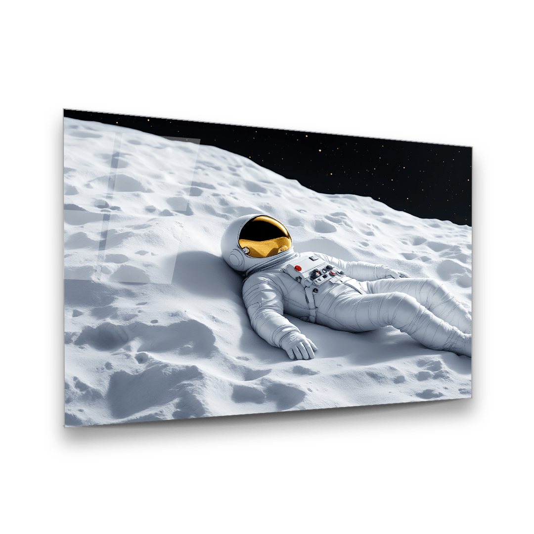 Astronot Yatay Cam Tablo