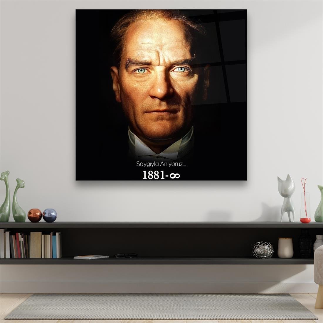 Atatürk 2 Kare Cam Tablo