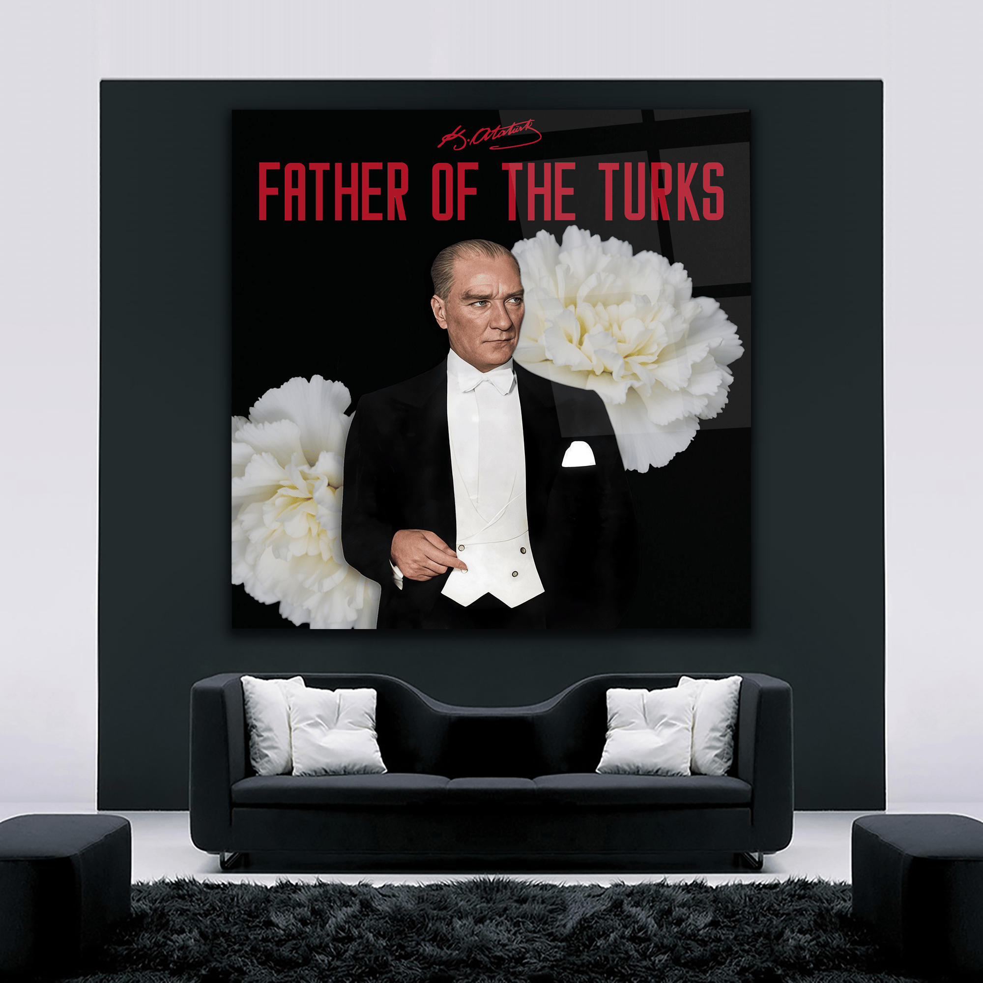 Atatürk 3 Kare Cam Tablo