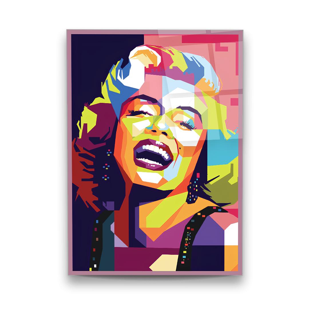 Marilyn Monroe Portre Dikey Cam Tablo