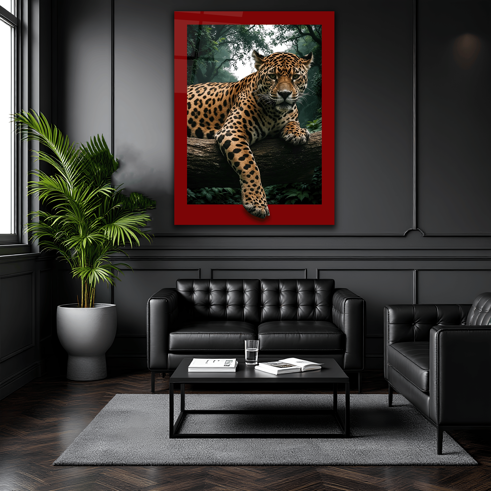 Ormandaki Jaguar Dikey Cam Tablo