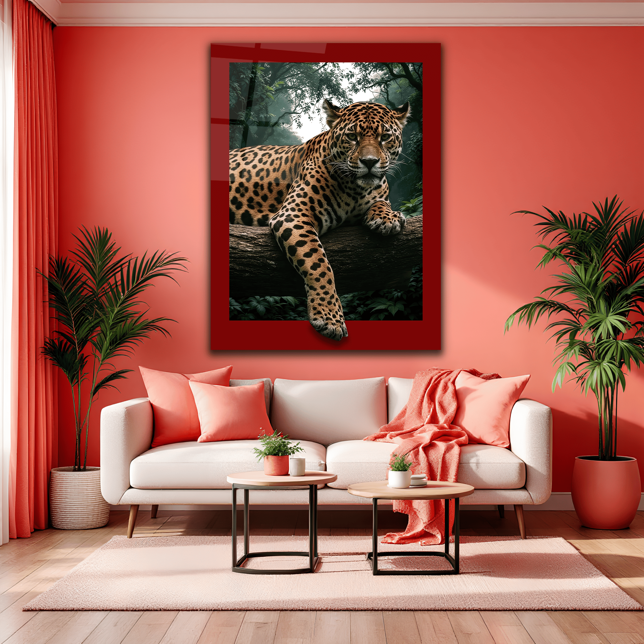 Ormandaki Jaguar Dikey Cam Tablo