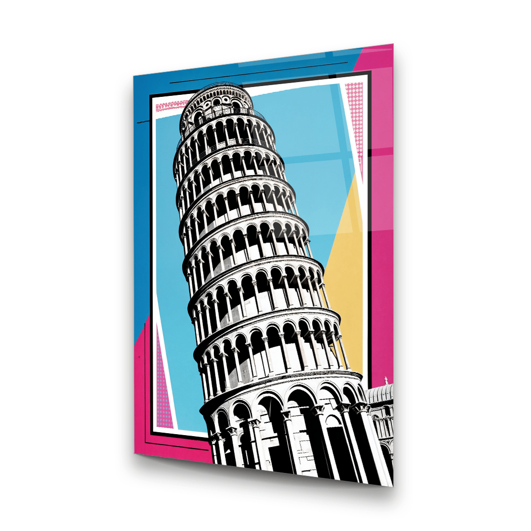Pisa Kulesi 2 Dikey Cam Tablo