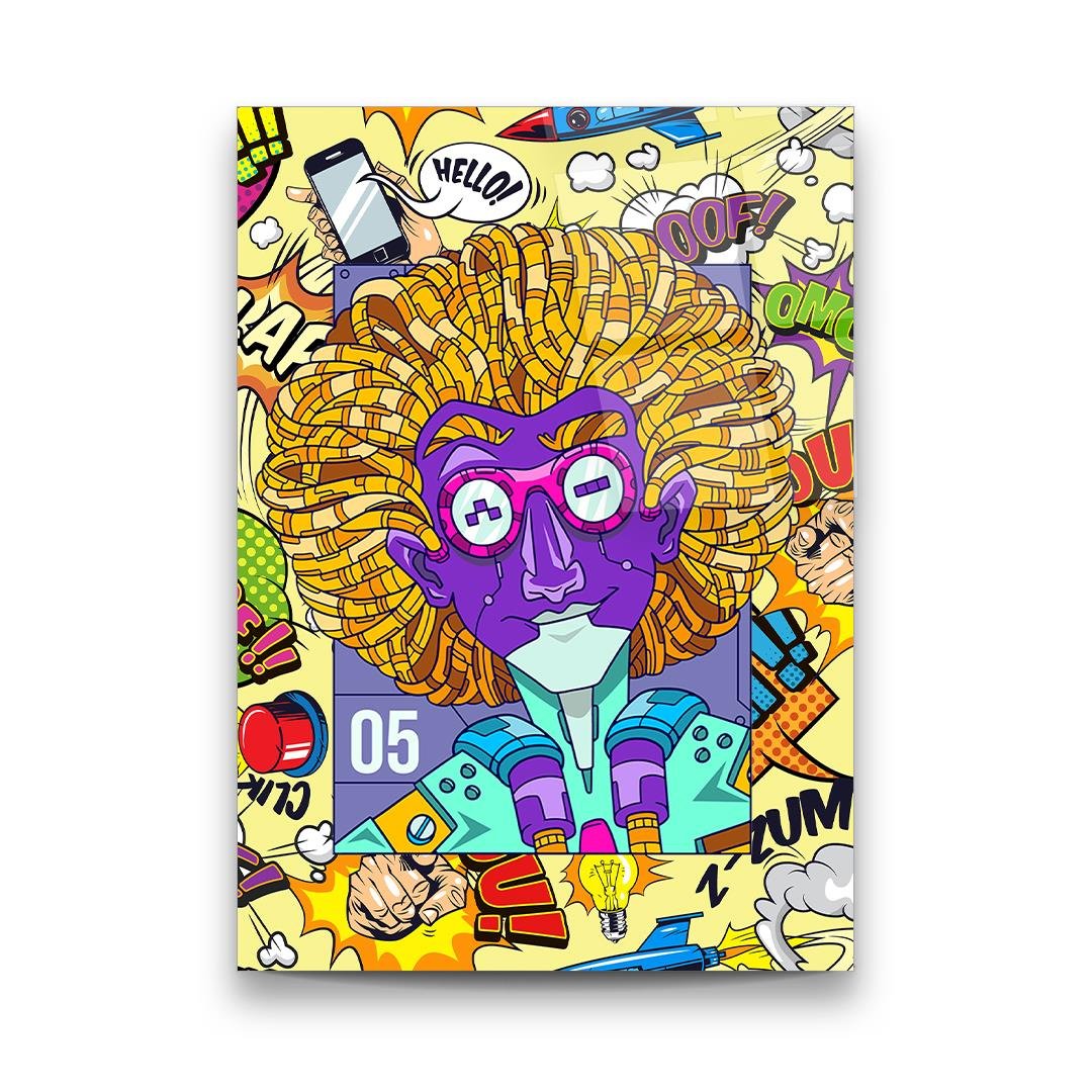 Pop Art Dikey Cam Tablo