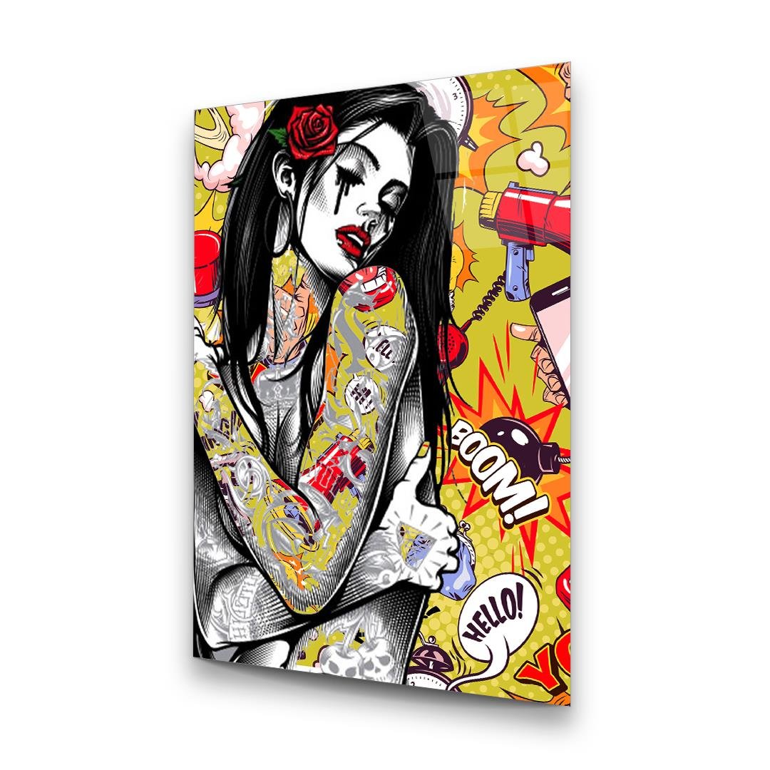 Pop Art Dikey Cam Tablo