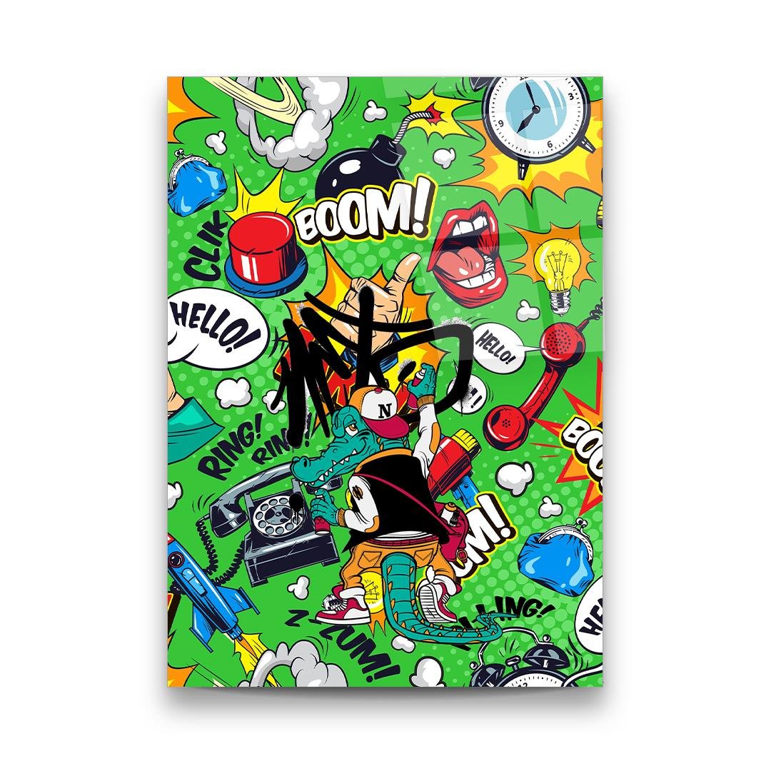 Pop Art Dikey Cam Tablo