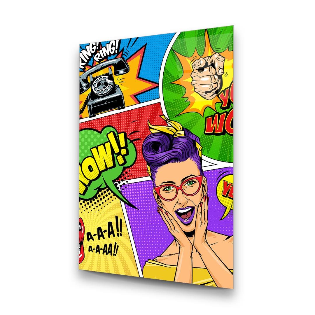 Pop Art Dikey Cam Tablo
