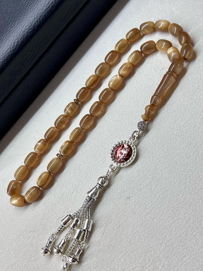 Simli Sıkma Kehribarı Tesbih