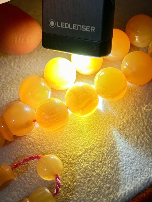 Yoğun Hareli Usta İşçilikli Sıkma Kehribarı Tesbih