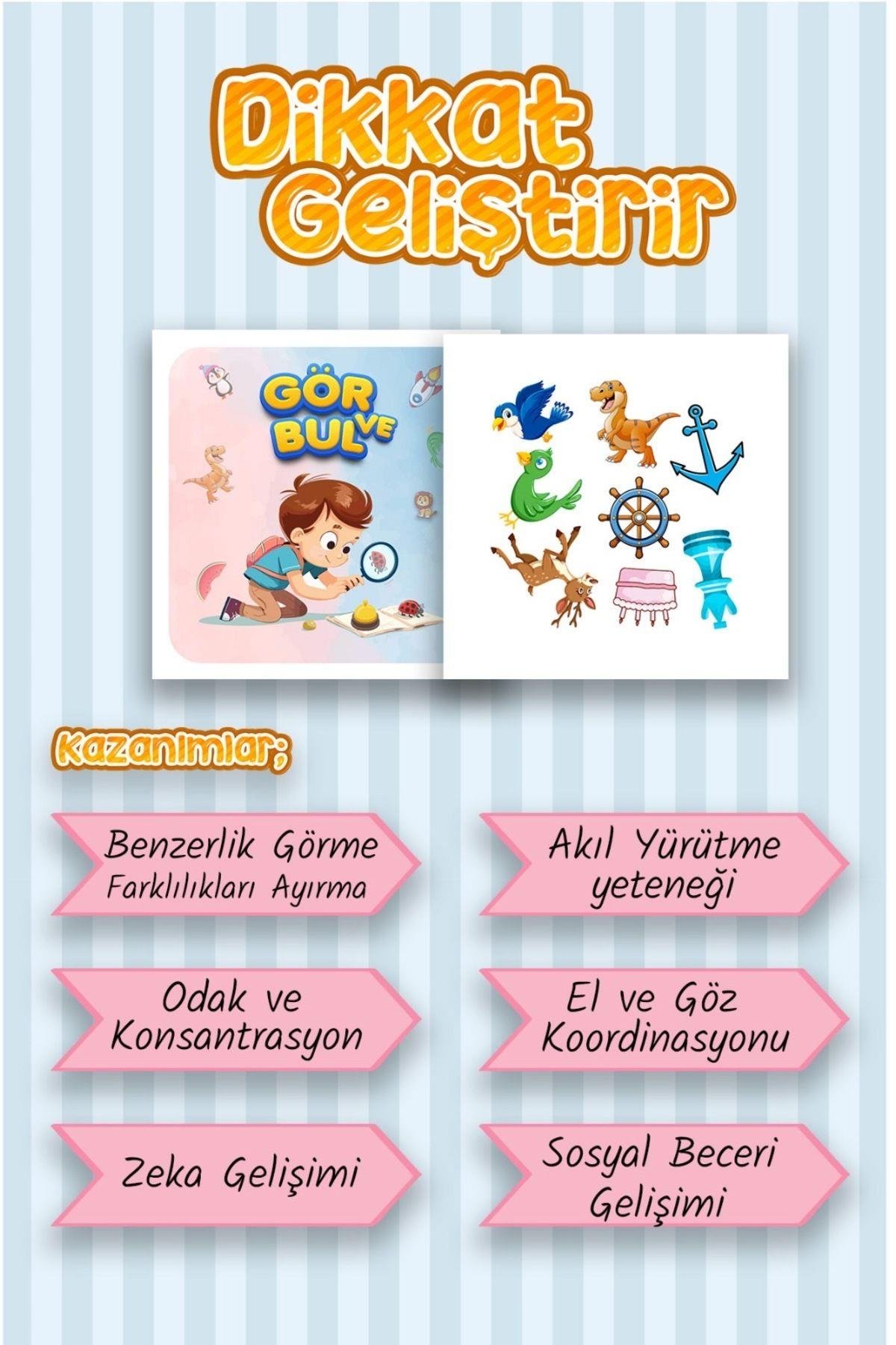 Gör ve Bul Dikkat ve Zeka Çocuk Aile Kutu Oyunu-Findit!-Ne Kadar Dikkatlisin?-Duyusal Eğlenceli Grup