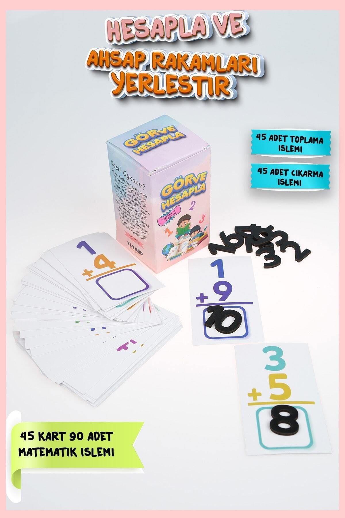 Gör ve Hesapla Montessori Matematik Toplama ve Çıkarma Kreş Ana 1.sınıf Eğitici Zeka Kutusu Oyunu