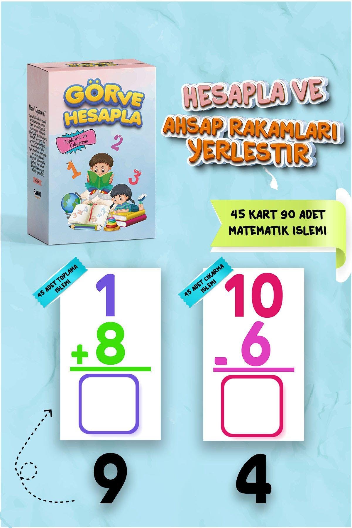 Gör ve Hesapla Montessori Matematik Toplama ve Çıkarma Kreş Ana 1.sınıf Eğitici Zeka Kutusu Oyunu