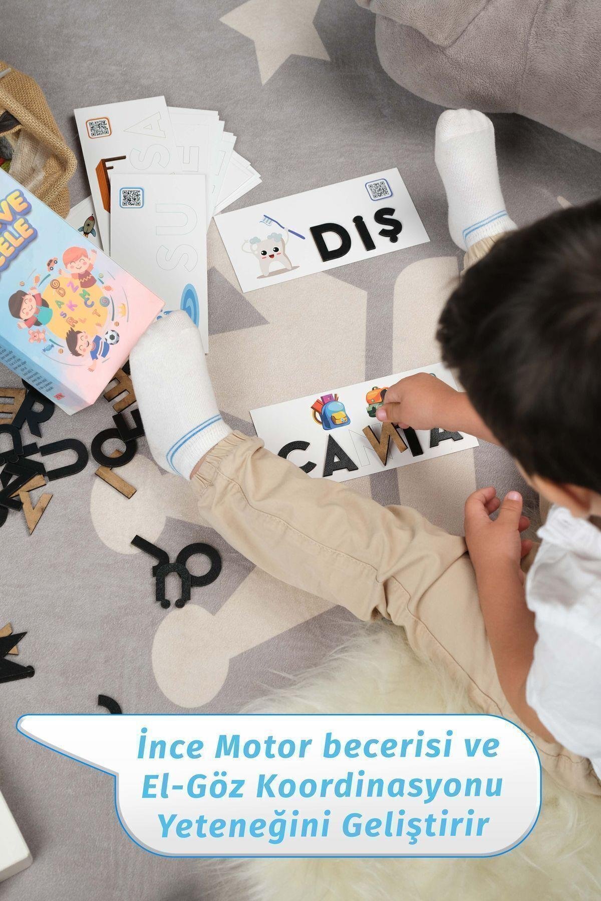 Harf Eşleştirme Alfabe Ilk Okuma Heceleme Kreş Ana 1.sınıf Eğitici Kutu Zeka Oyunu Ben Kelime Neyim