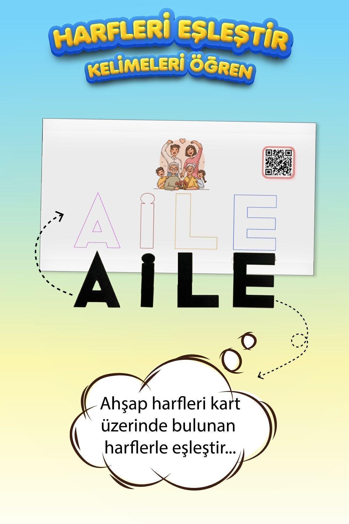 Harf Eşleştirme Alfabe Ilk Okuma Heceleme Kreş Ana 1.sınıf Eğitici Kutu Zeka Oyunu Ben Kelime Neyim
