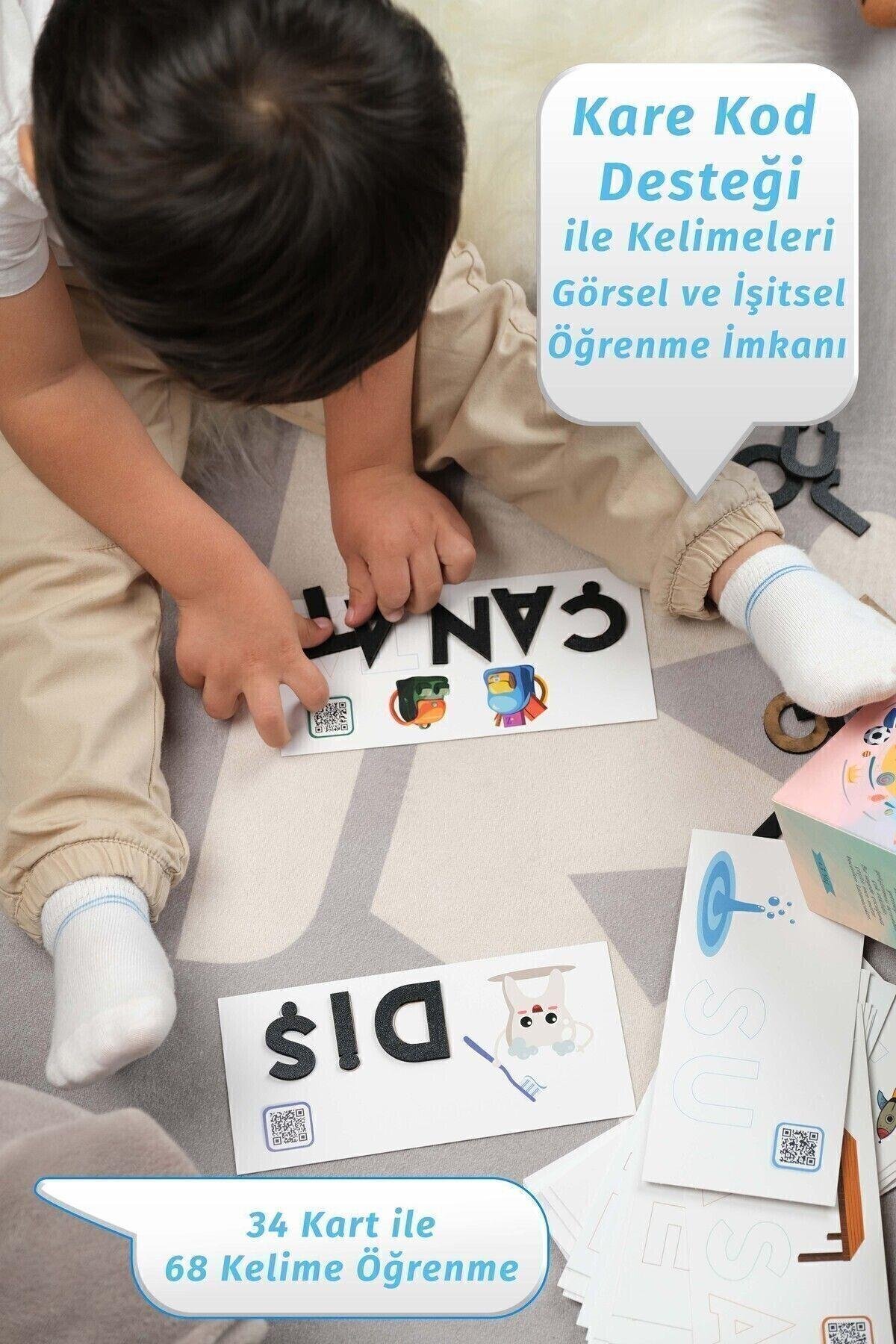 Harf Eşleştirme Alfabe Ilk Okuma Heceleme Kreş Ana 1.sınıf Eğitici Kutu Zeka Oyunu Ben Kelime Neyim