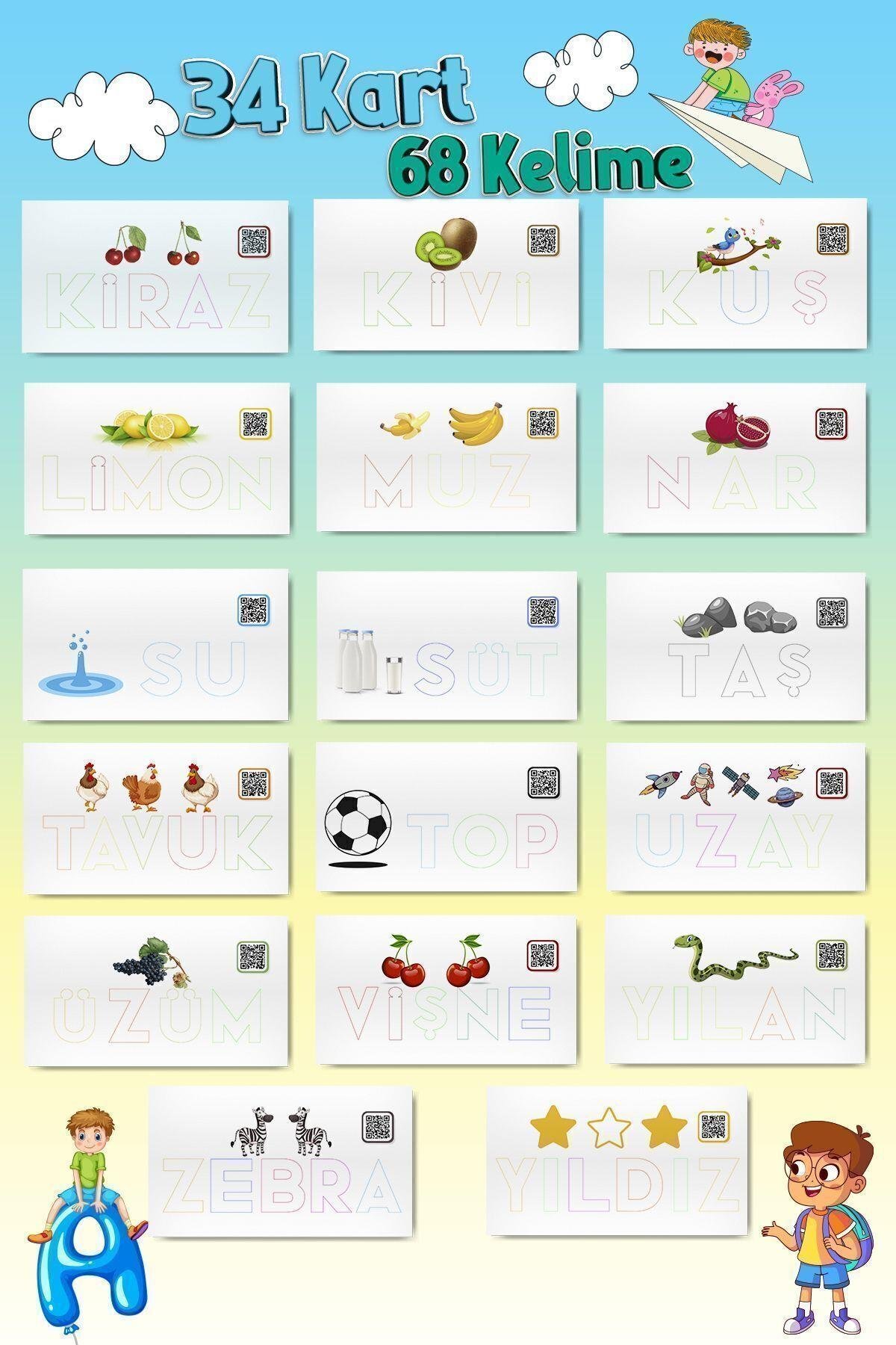 Harf Eşleştirme Alfabe Ilk Okuma Heceleme Kreş Ana 1.sınıf Eğitici Kutu Zeka Oyunu Ben Kelime Neyim