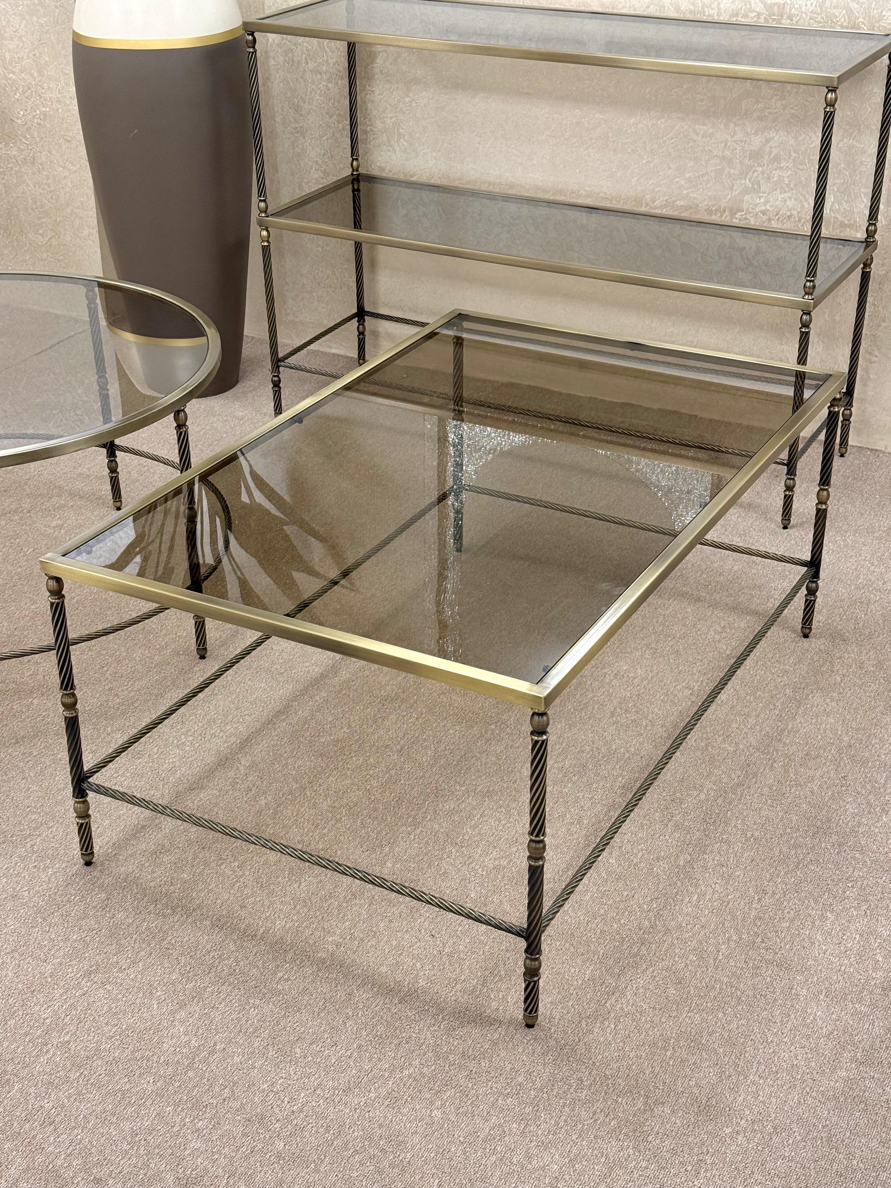 Bronz Camlı Orta Sehpa