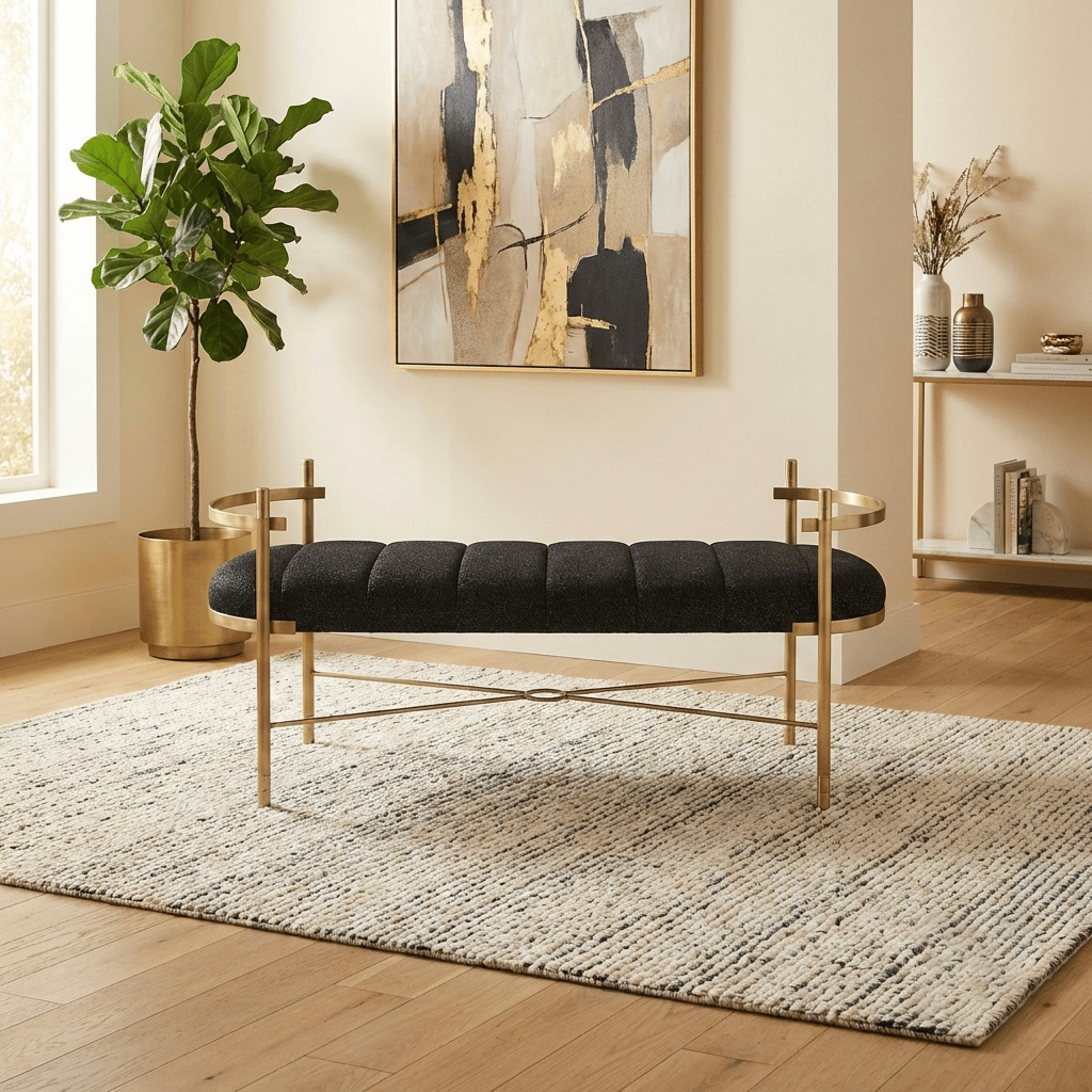 Verona Siyah Puf Bench