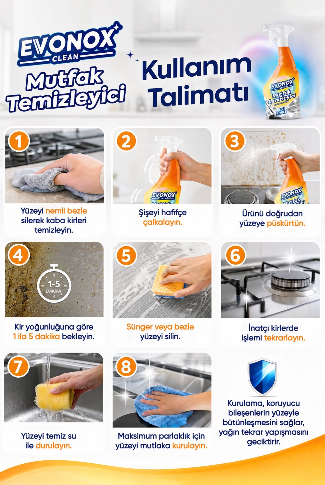 EVONOX OXI FORCE Mutfak Temizleyici 