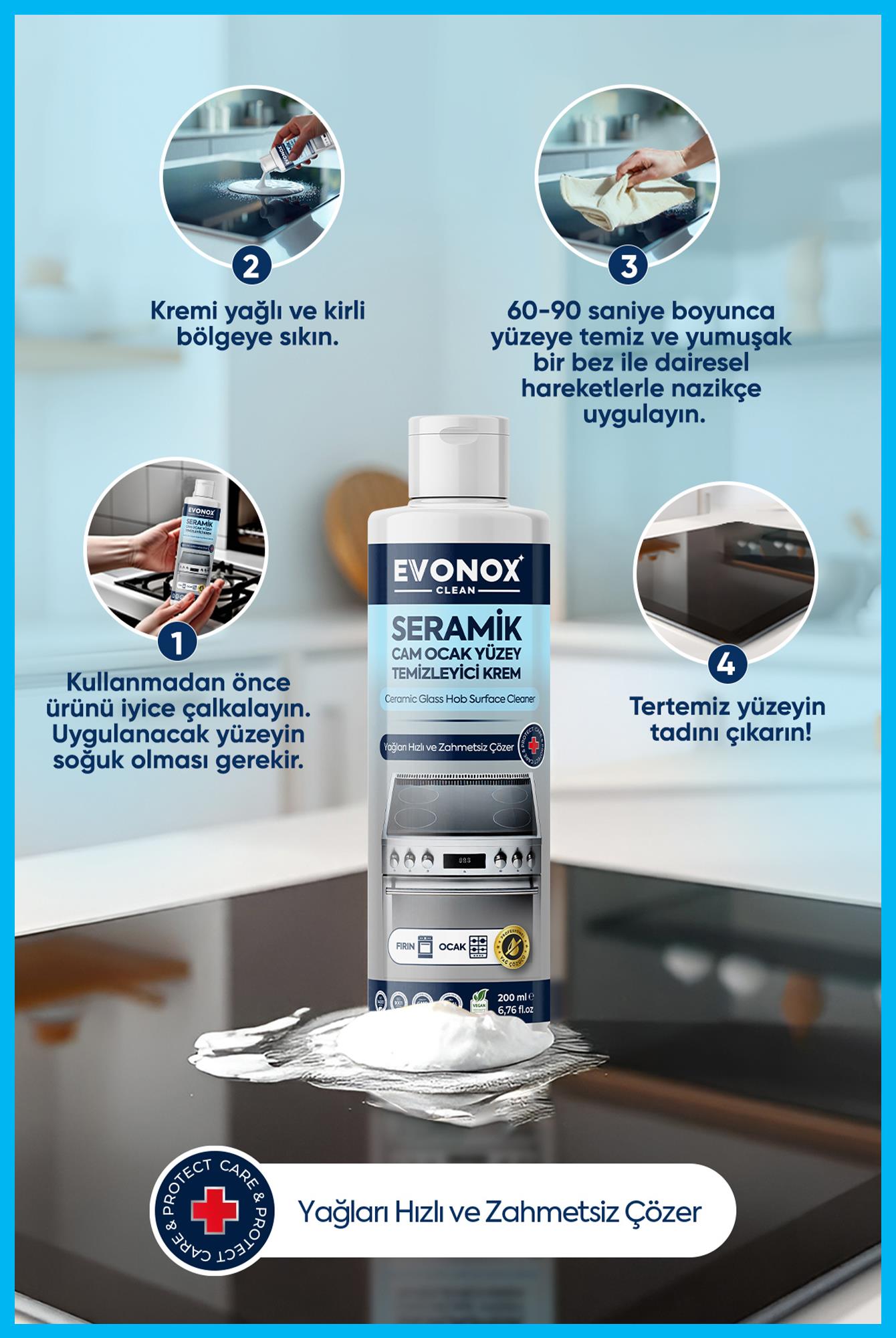 Seramik Cam Ocak Yüzey Temizleyici Krem