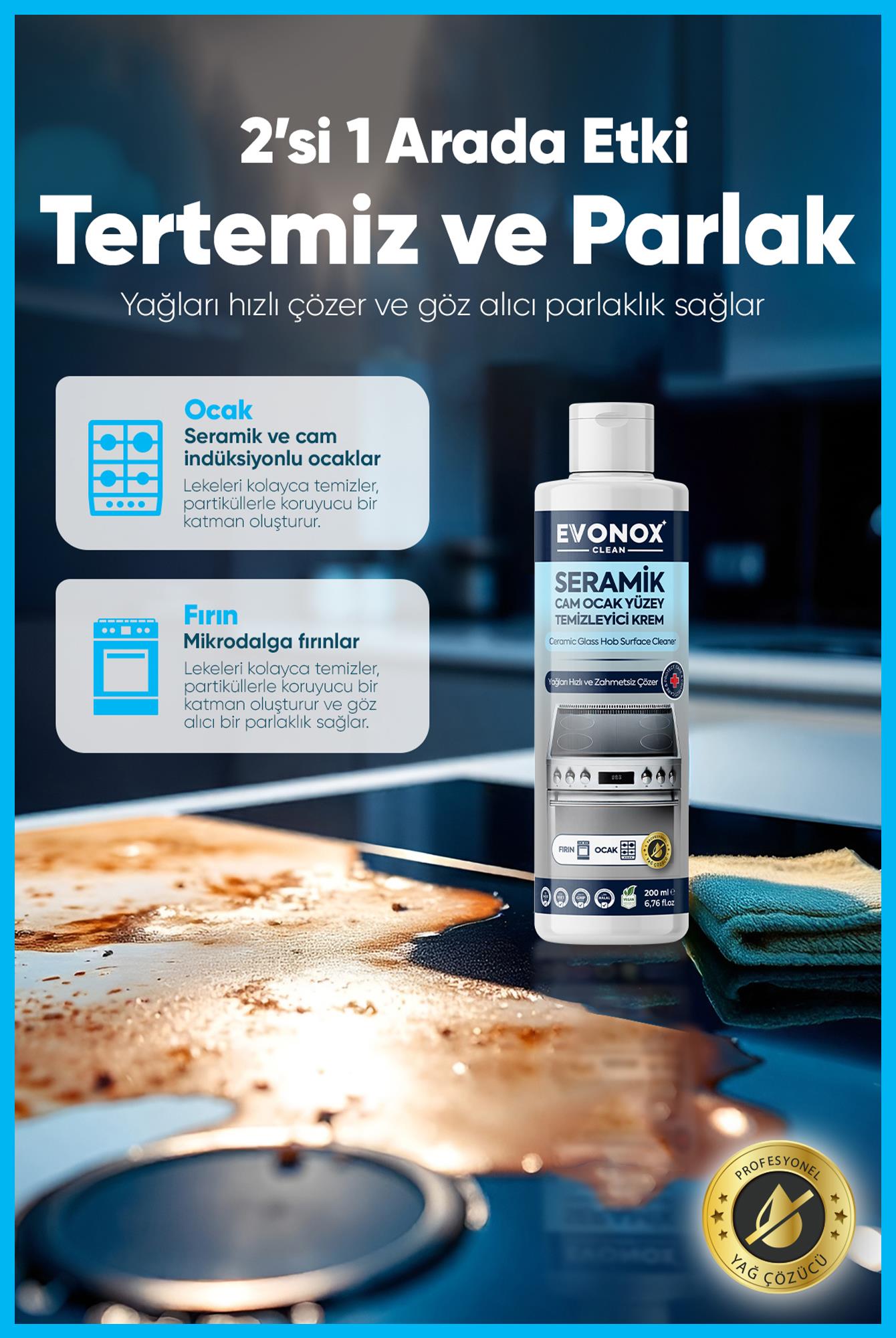 Seramik Cam Ocak Yüzey Temizleyici Krem