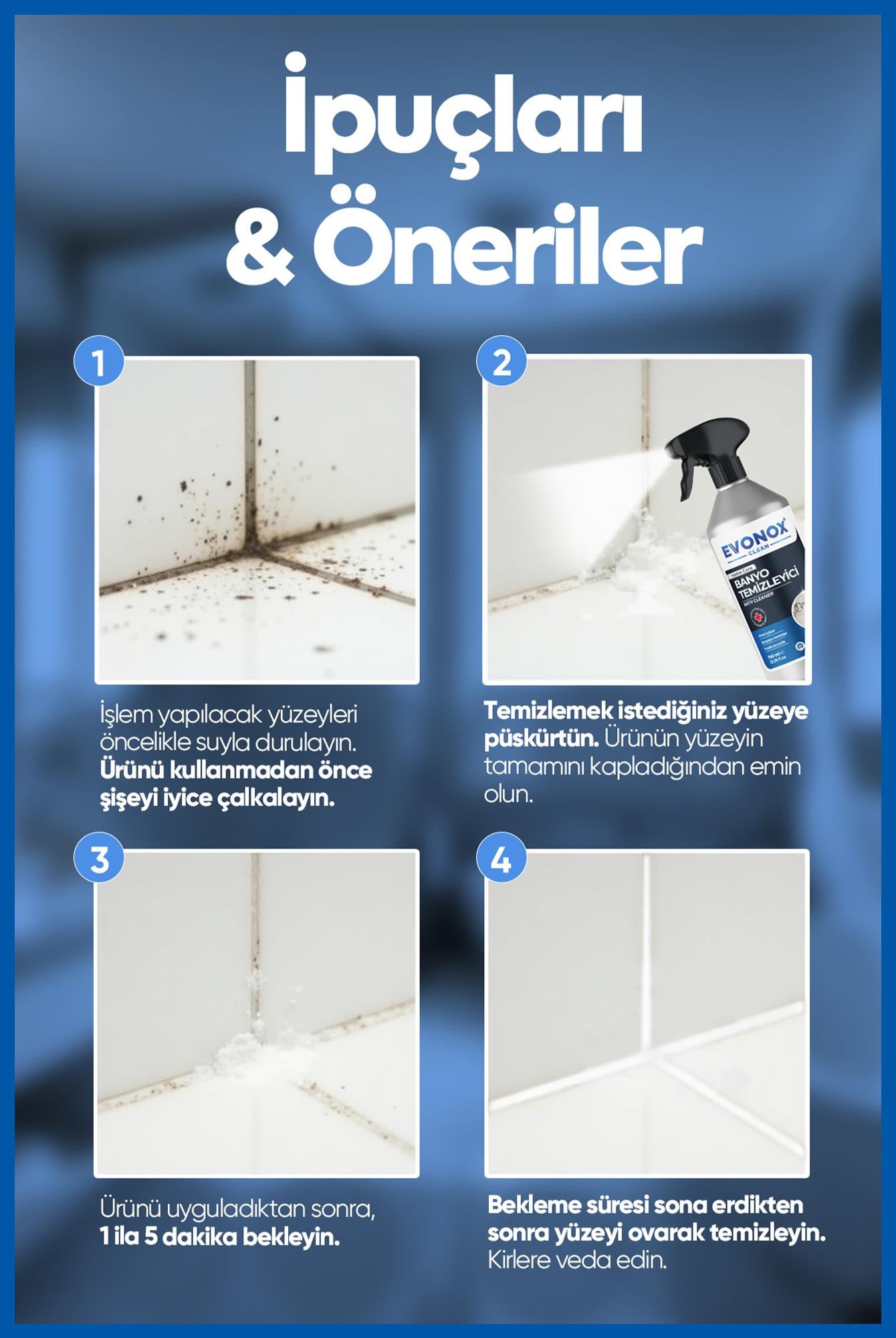 Ultra Güçlü Banyo Temizleyici ve Kireç Çözücü Sprey