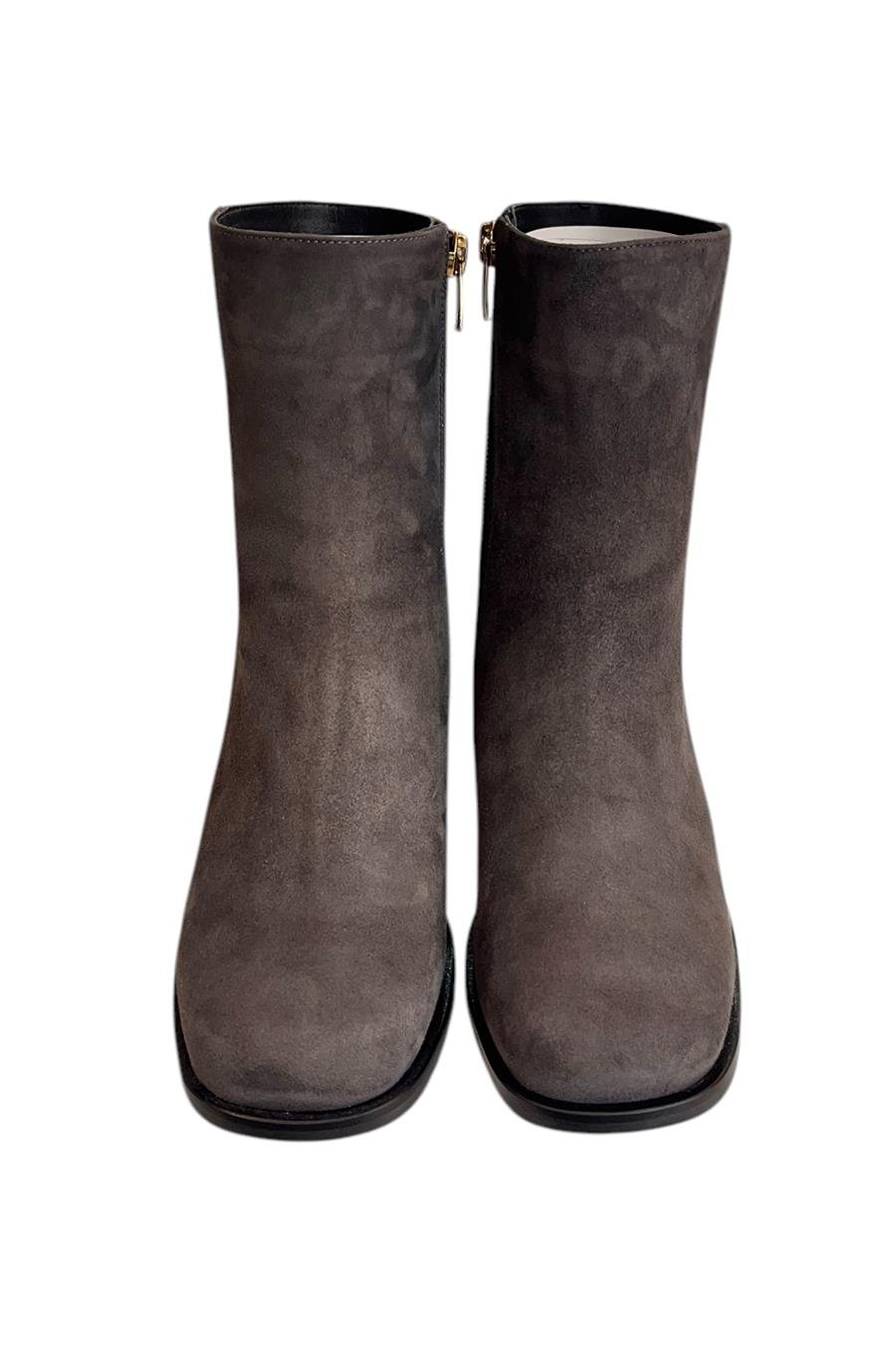 Antrasit Hakiki Süet Deri İçi Sıcak Astar Topuklu Bot