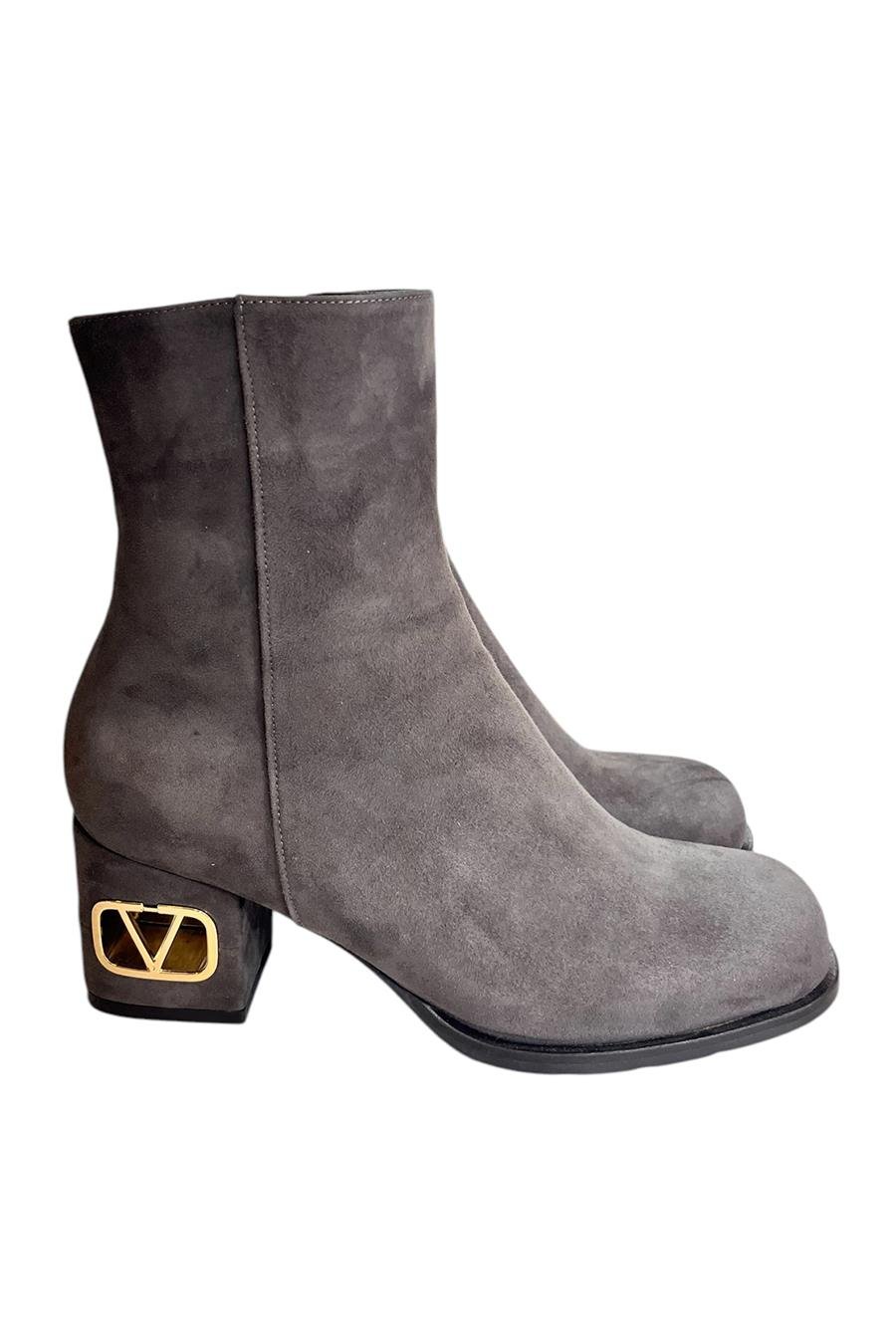 Antrasit Hakiki Süet Deri İçi Sıcak Astar Topuklu Bot