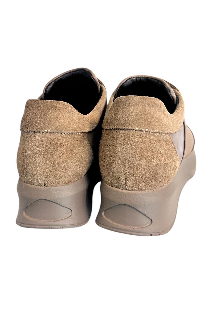 Bej Hakiki Deri Comfort Taban Sneaker