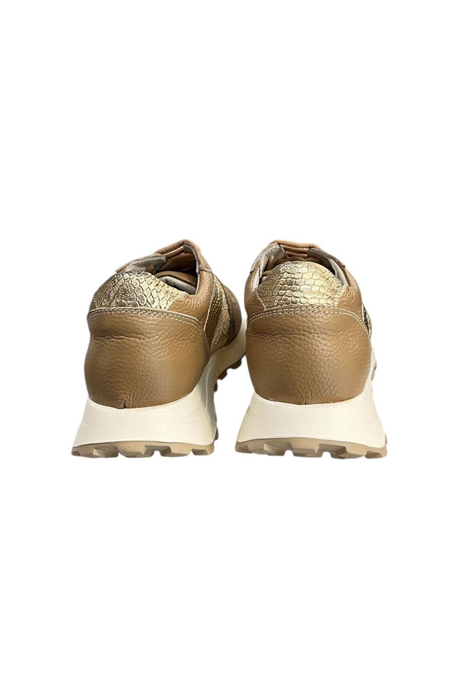 Bej Hakiki Deri Dantel Detay Comfort Taban Sneaker 