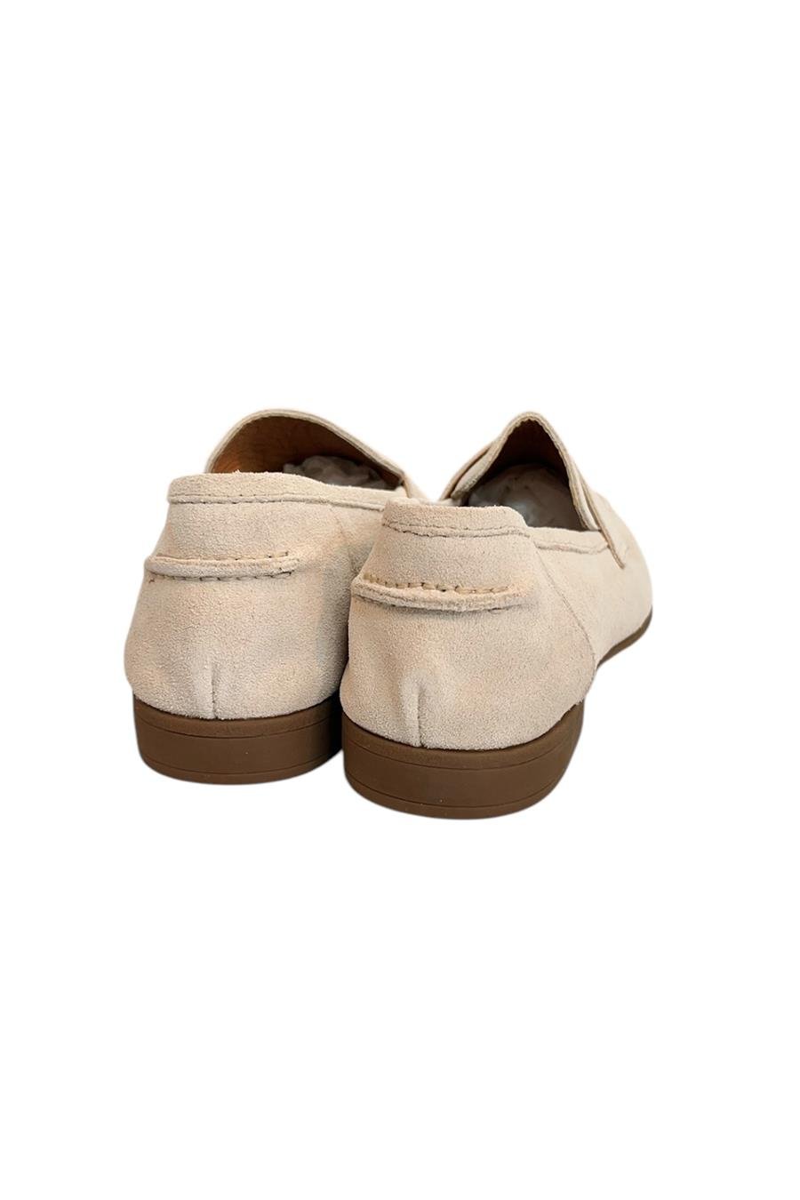 Bej Hakiki Süet Deri Loafer