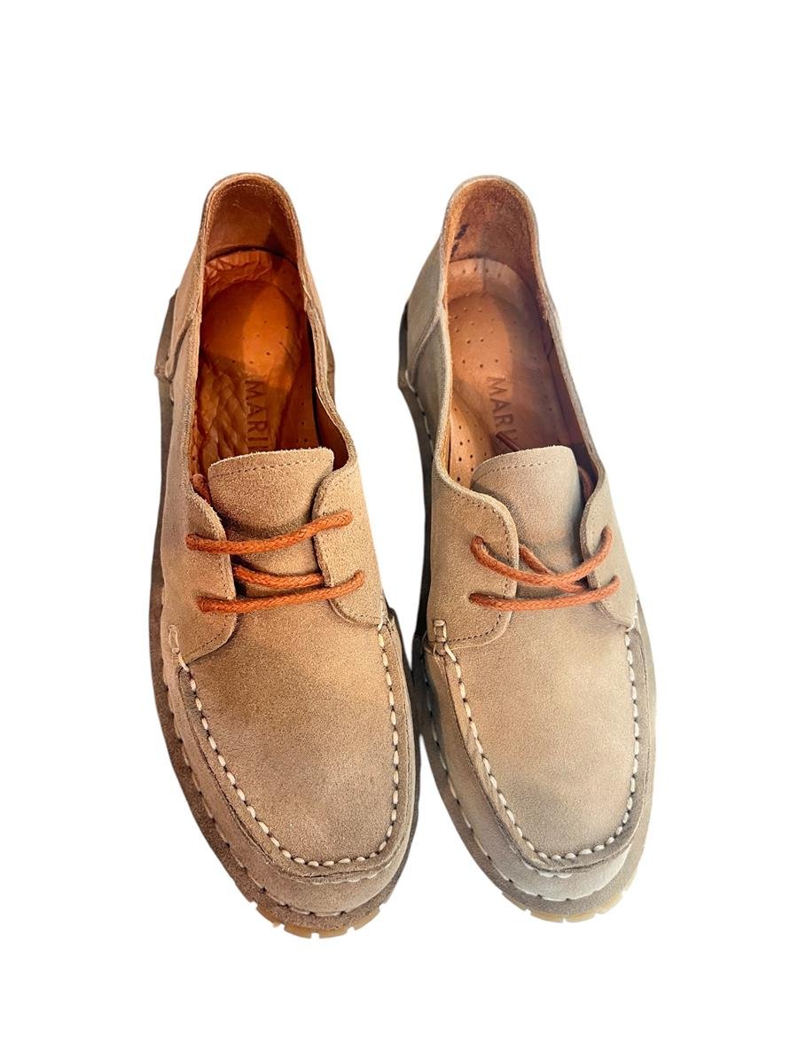 Bej Süet Deri Ortopedik Taban Günlük Ayakkabı