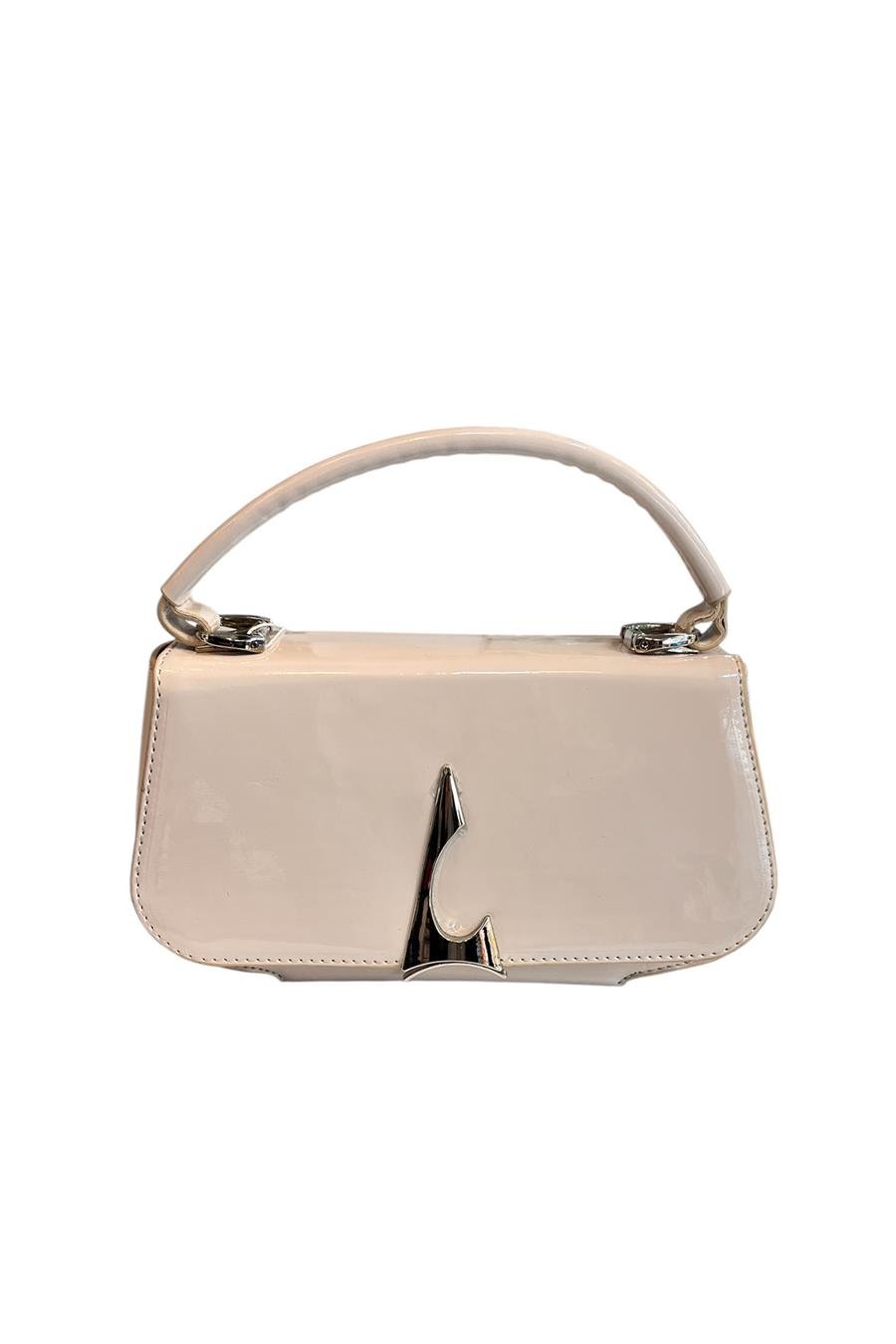 Bej Suni Deri 3 Bölmeli El Ve Omuz Çantası