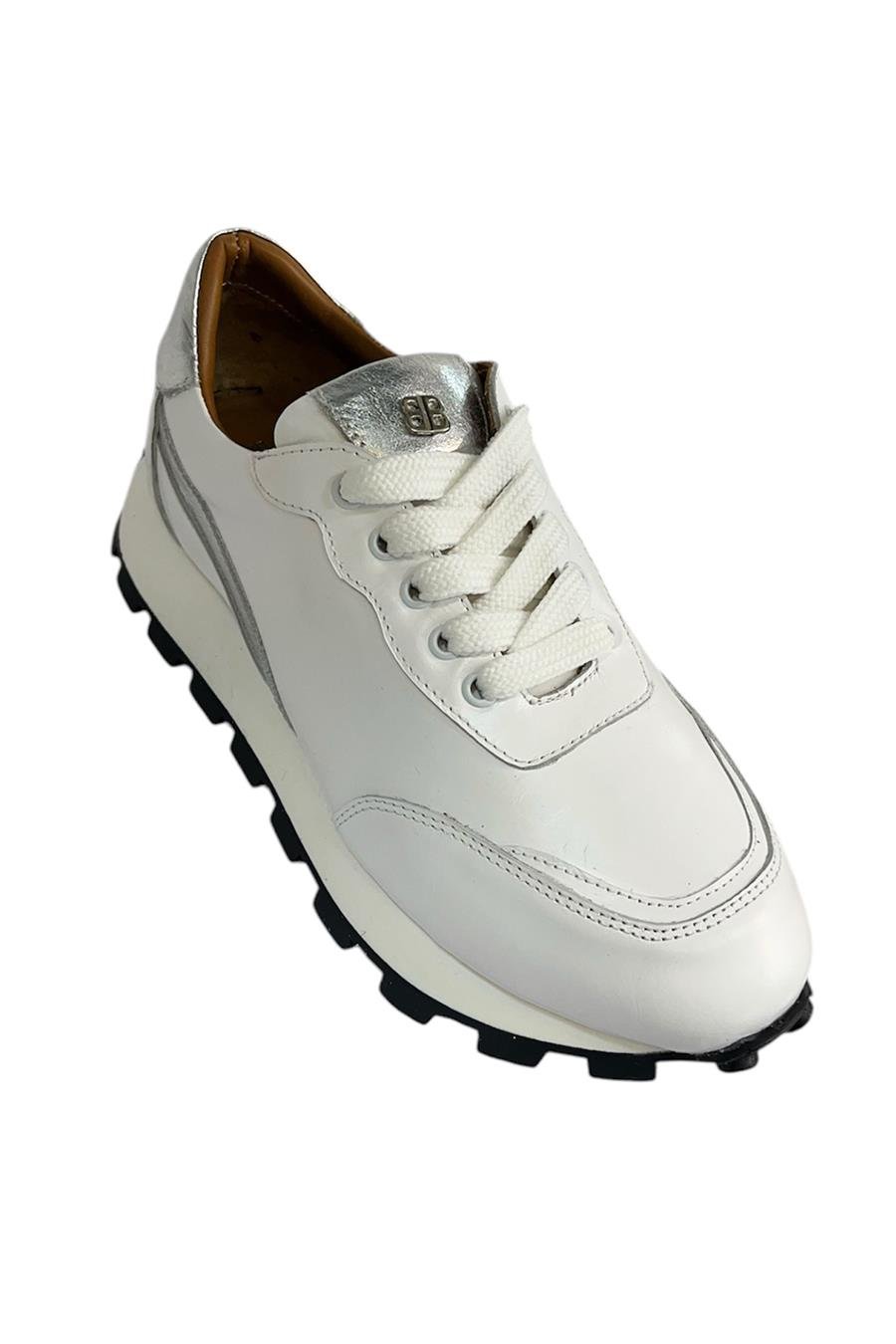 Beyaz Hakiki Deri Comfort Taban Sneaker