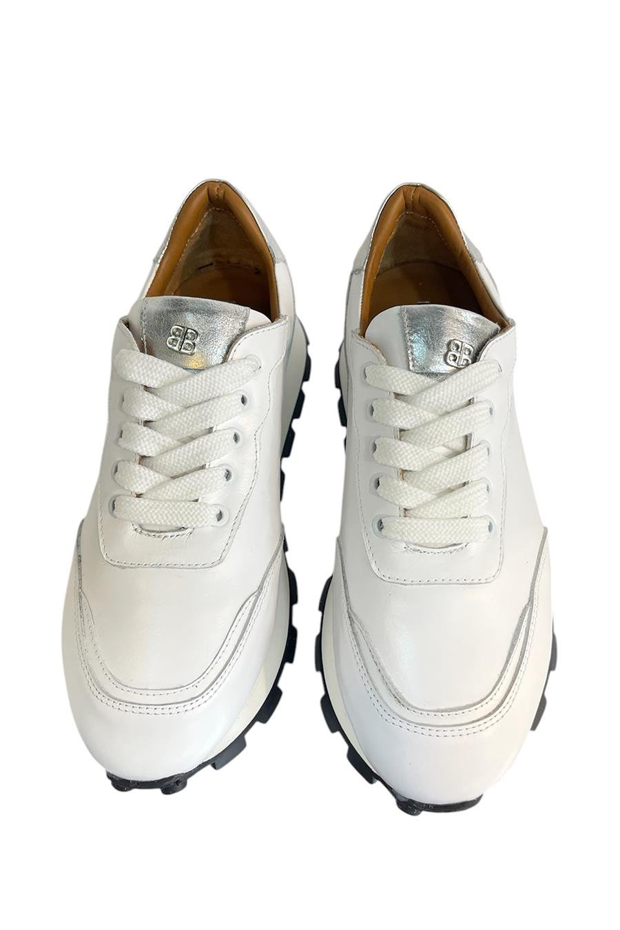 Beyaz Hakiki Deri Comfort Taban Sneaker