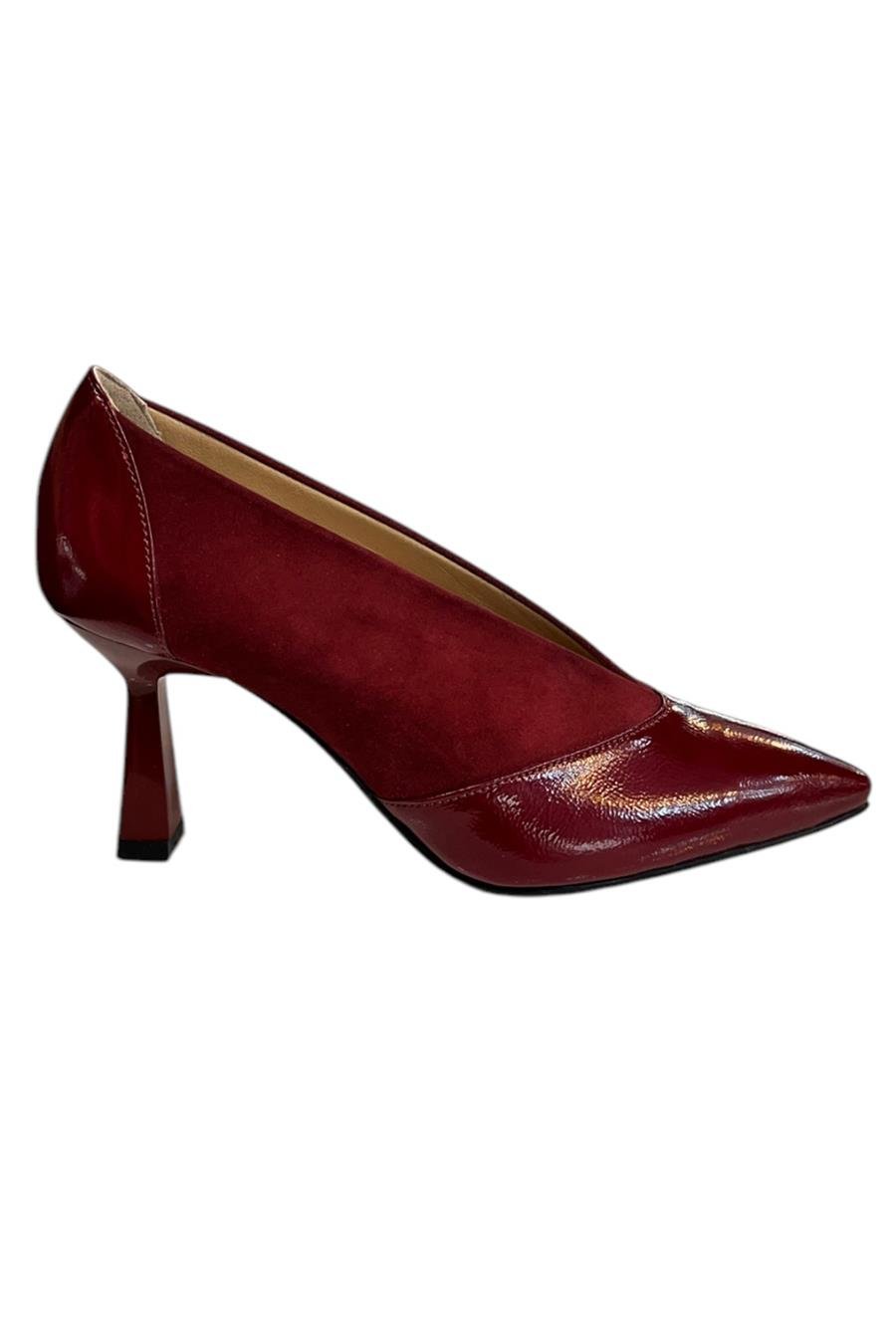 Bordo Hakiki Deri Topuklu Ayakkabı