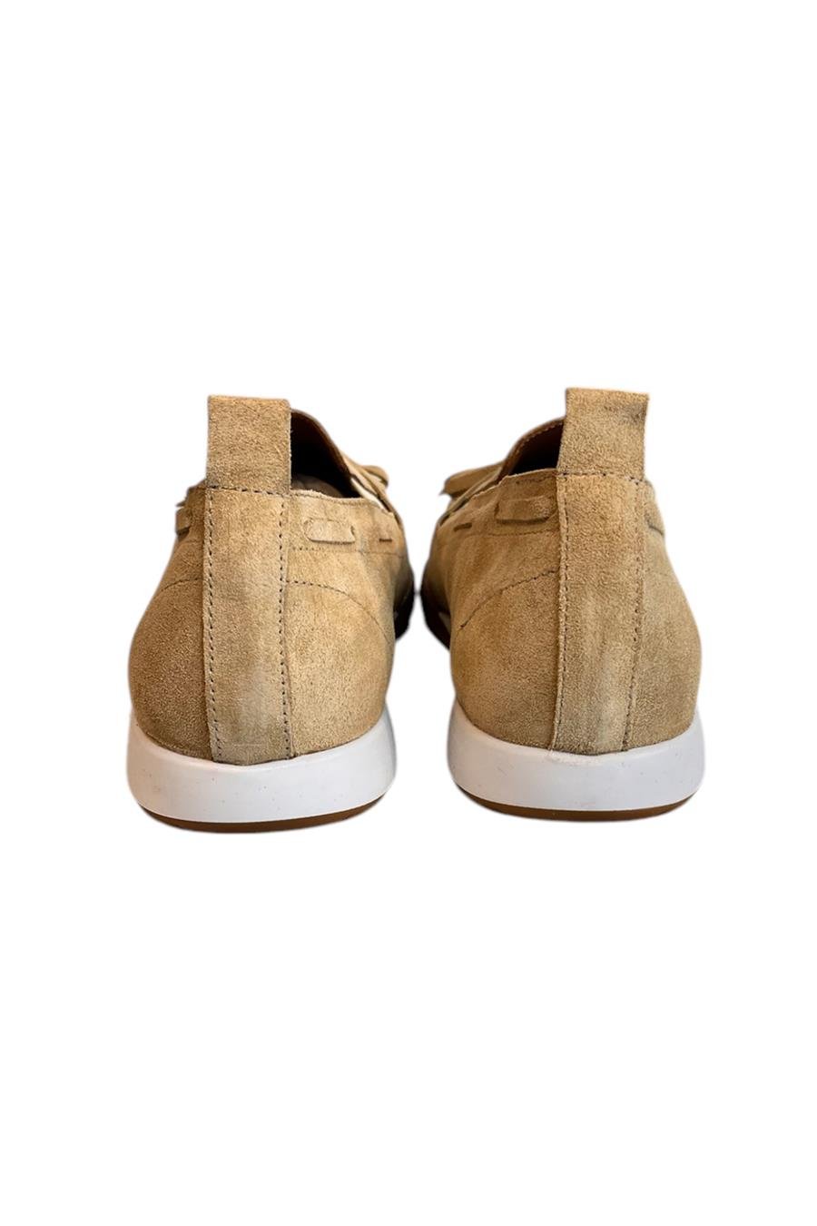 Camel Hakiki Deri Süet Fiyonk Detay Comfort Taban Loafer  