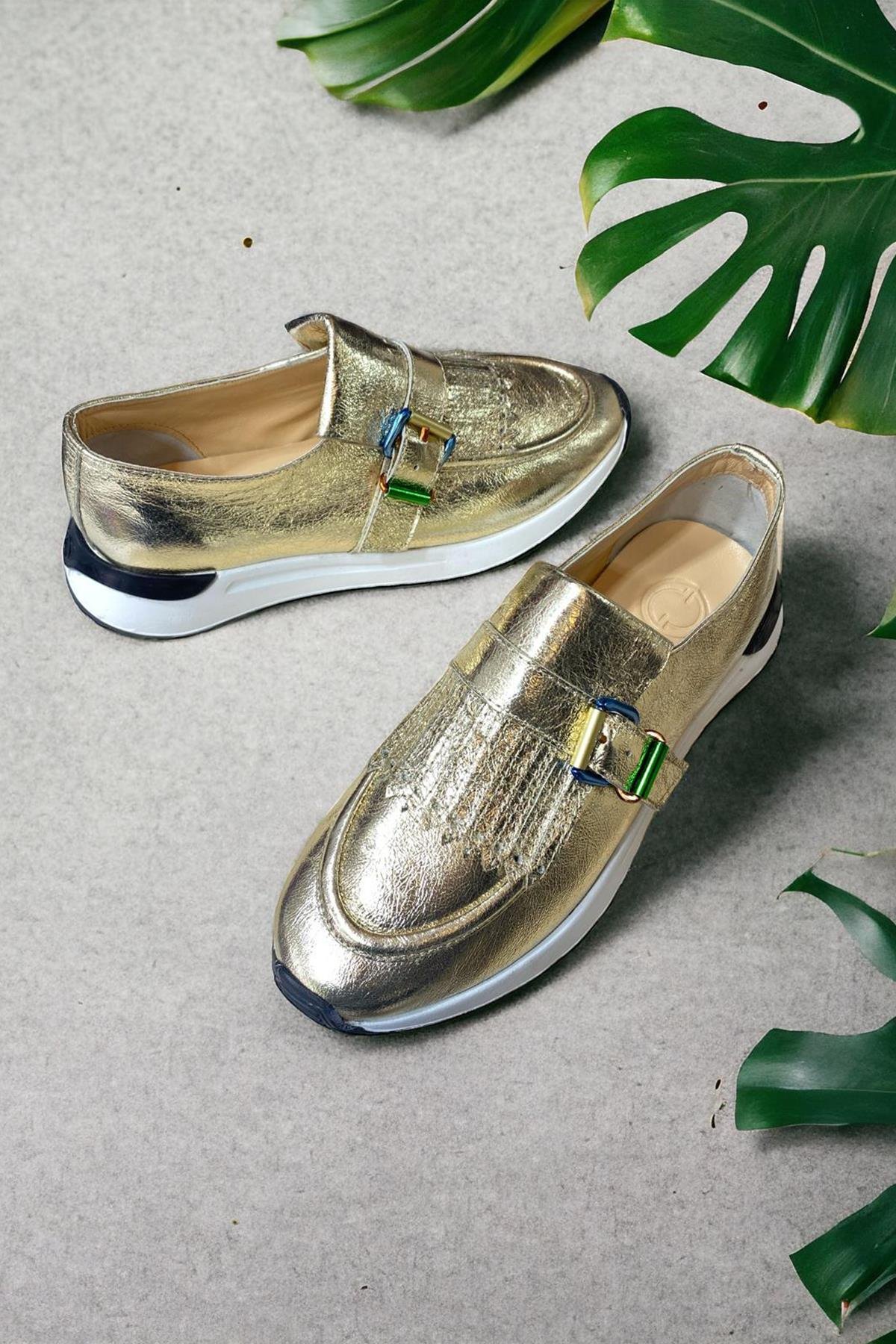 Dore Hakiki Deri Püskül Detay Comfort Sneaker