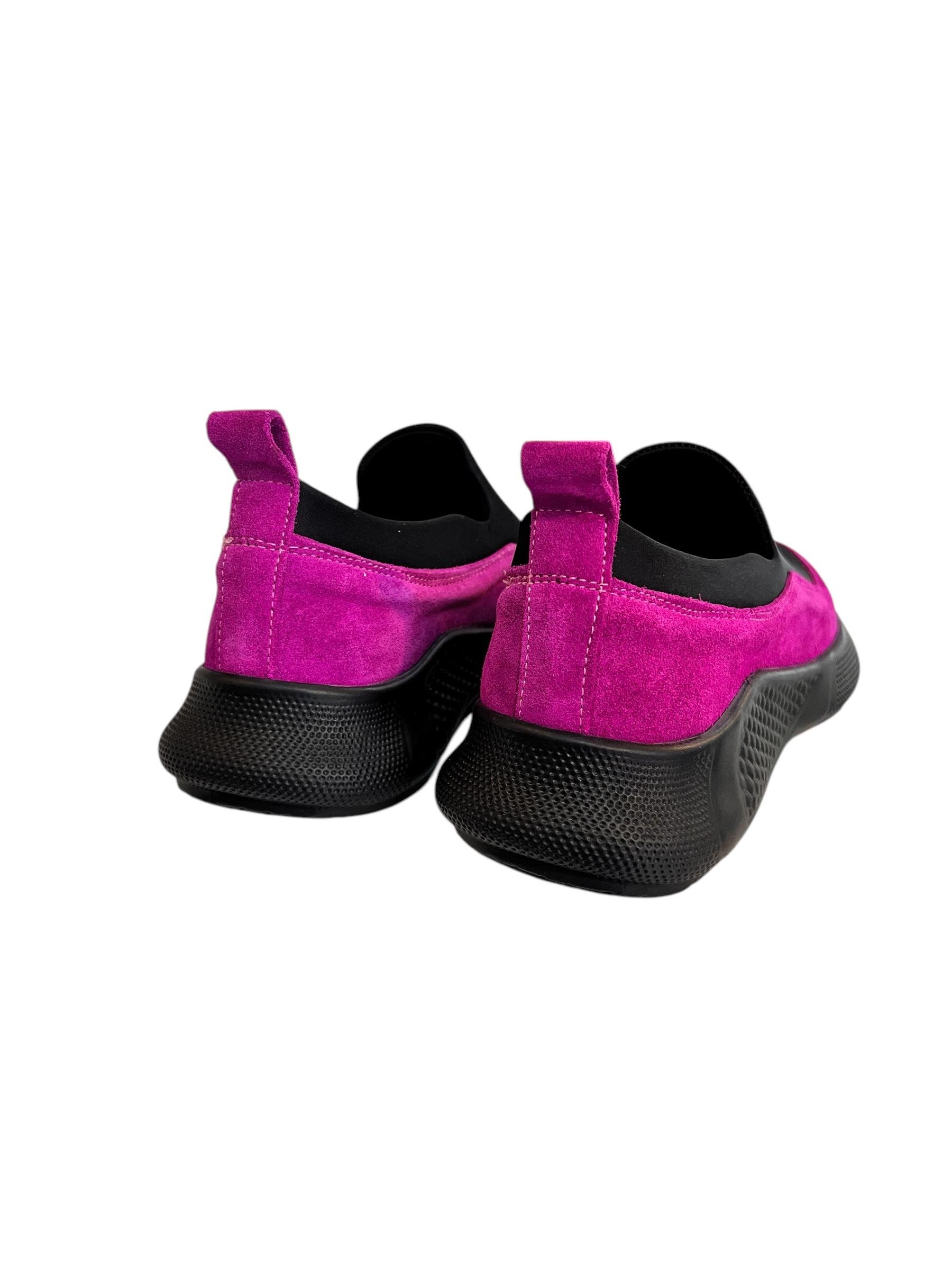 Fuşya Süet Hakiki Deri Strech Yüzlü Comfort Sneaker