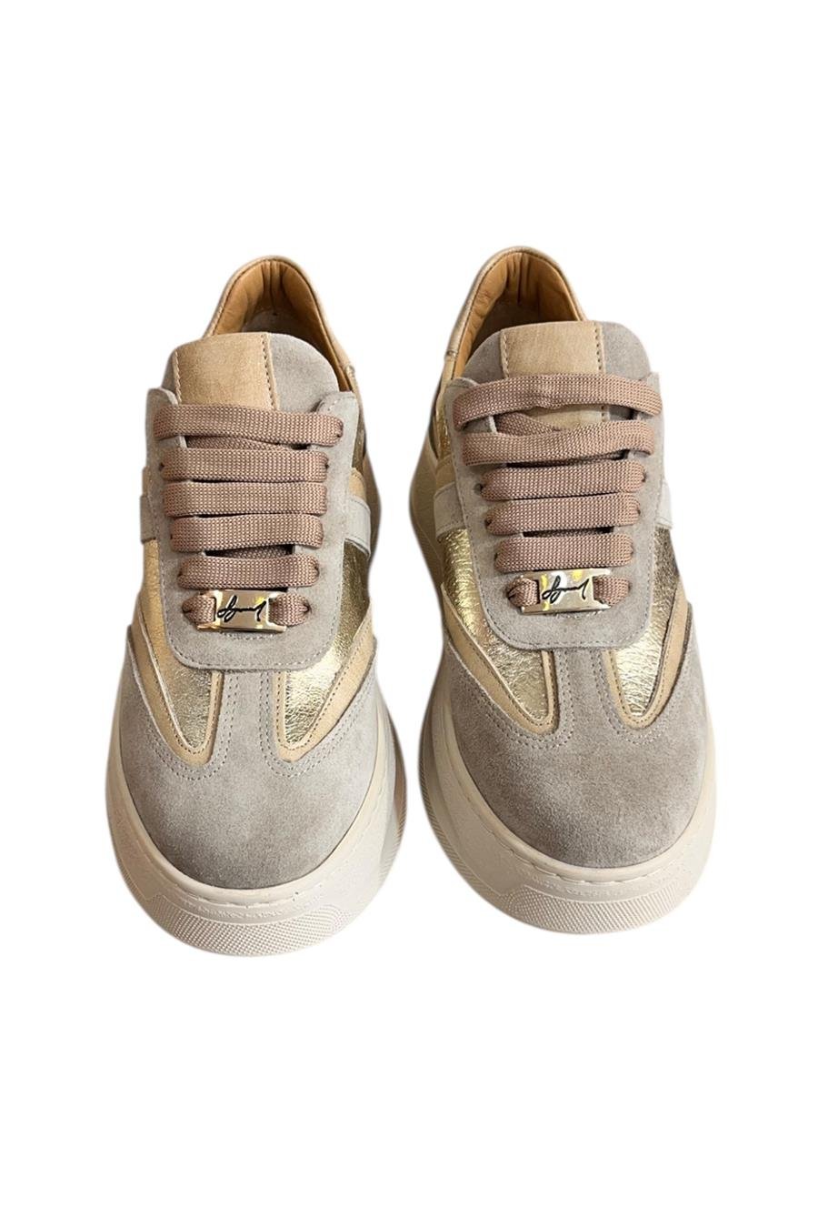 Gold Hakiki Deri Süet  Comfort Taban Bağcıklı Sneaker