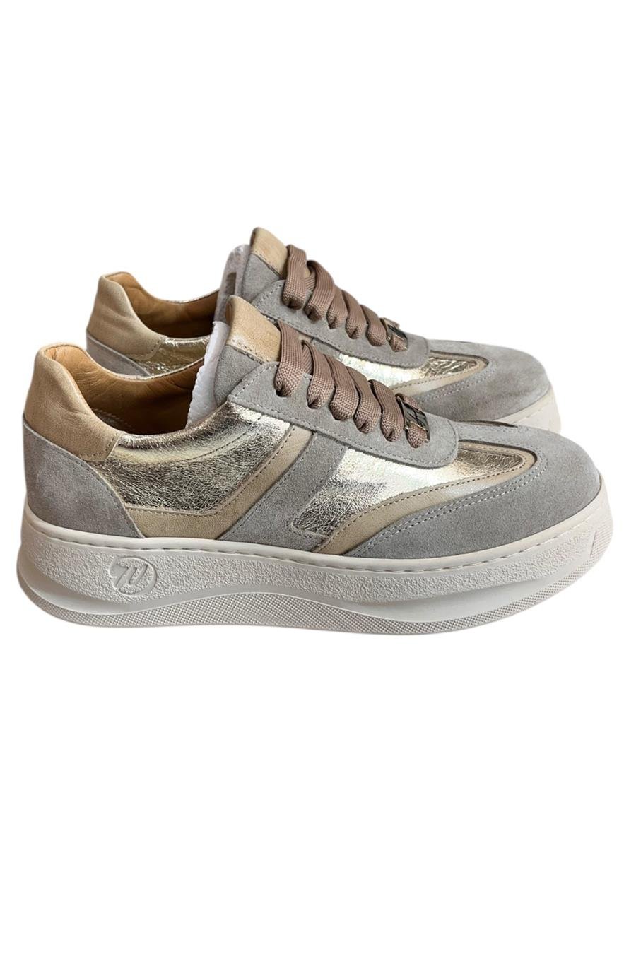 Gold Hakiki Deri Süet  Comfort Taban Bağcıklı Sneaker