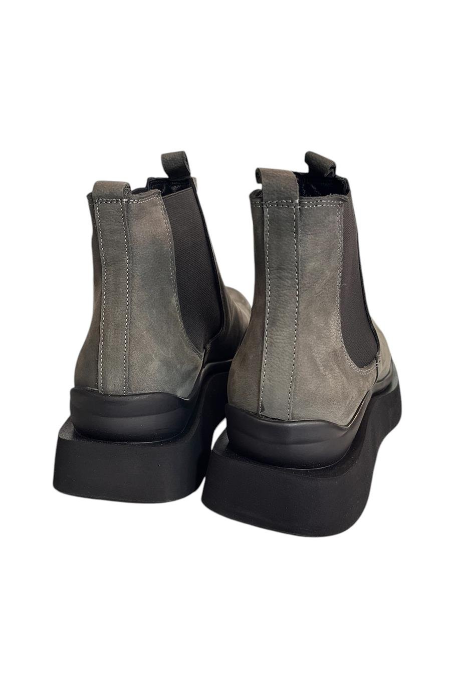 Gri Hakiki Nubuk Deri İçi Sıcak Astar Chelsea Bot