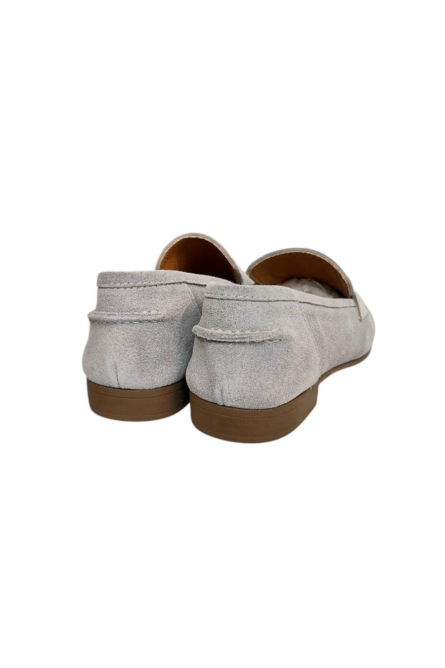 Gri Hakiki Süet Deri Loafer